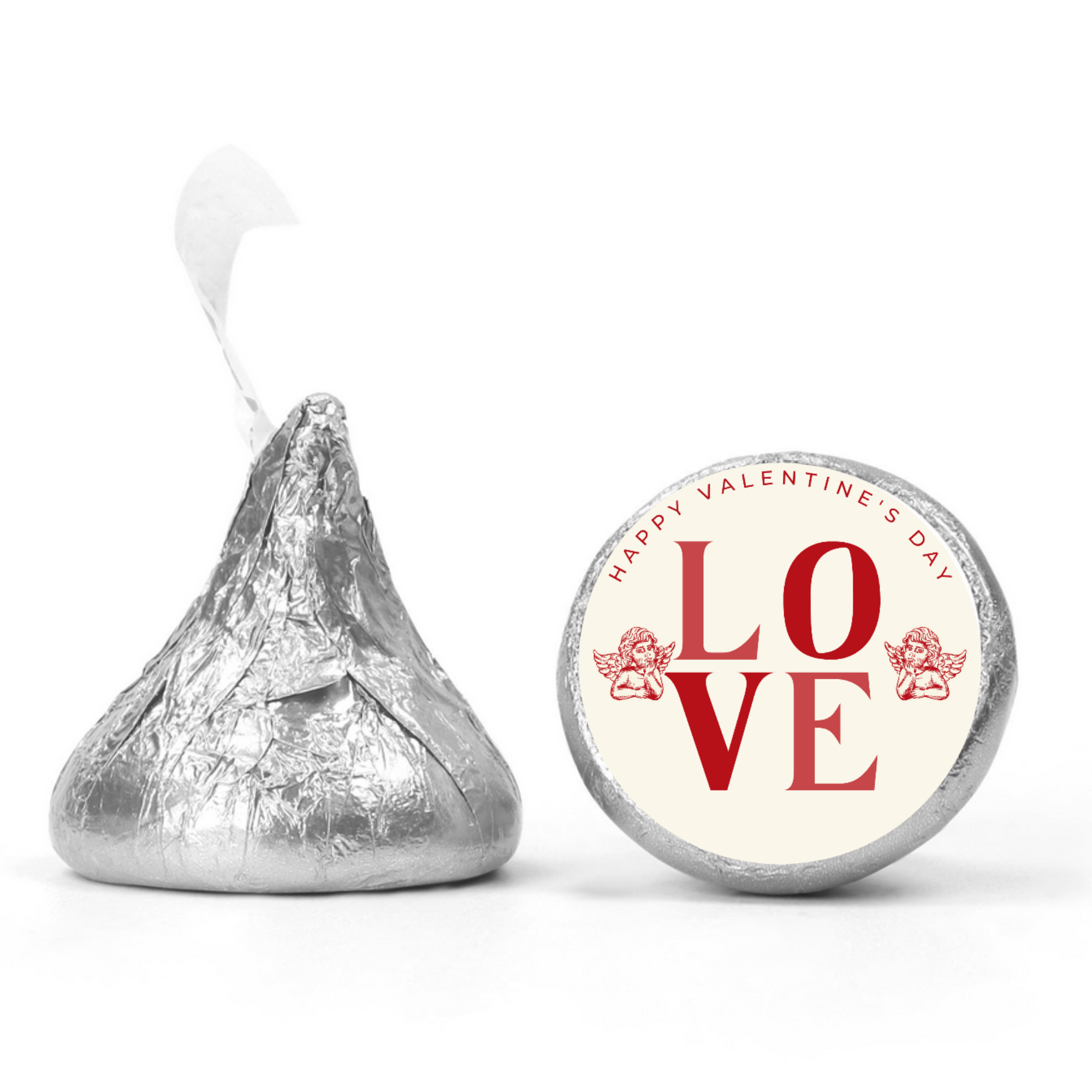 Valentines Love Treat Stickers | Candy Kiss Labels 0.75in | Glossy Vinyl | 100ct