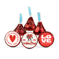 Romantic Candy Stickers | Valentines Kiss Seals 0.75in | Self Adhesive Vinyl | Party Fun