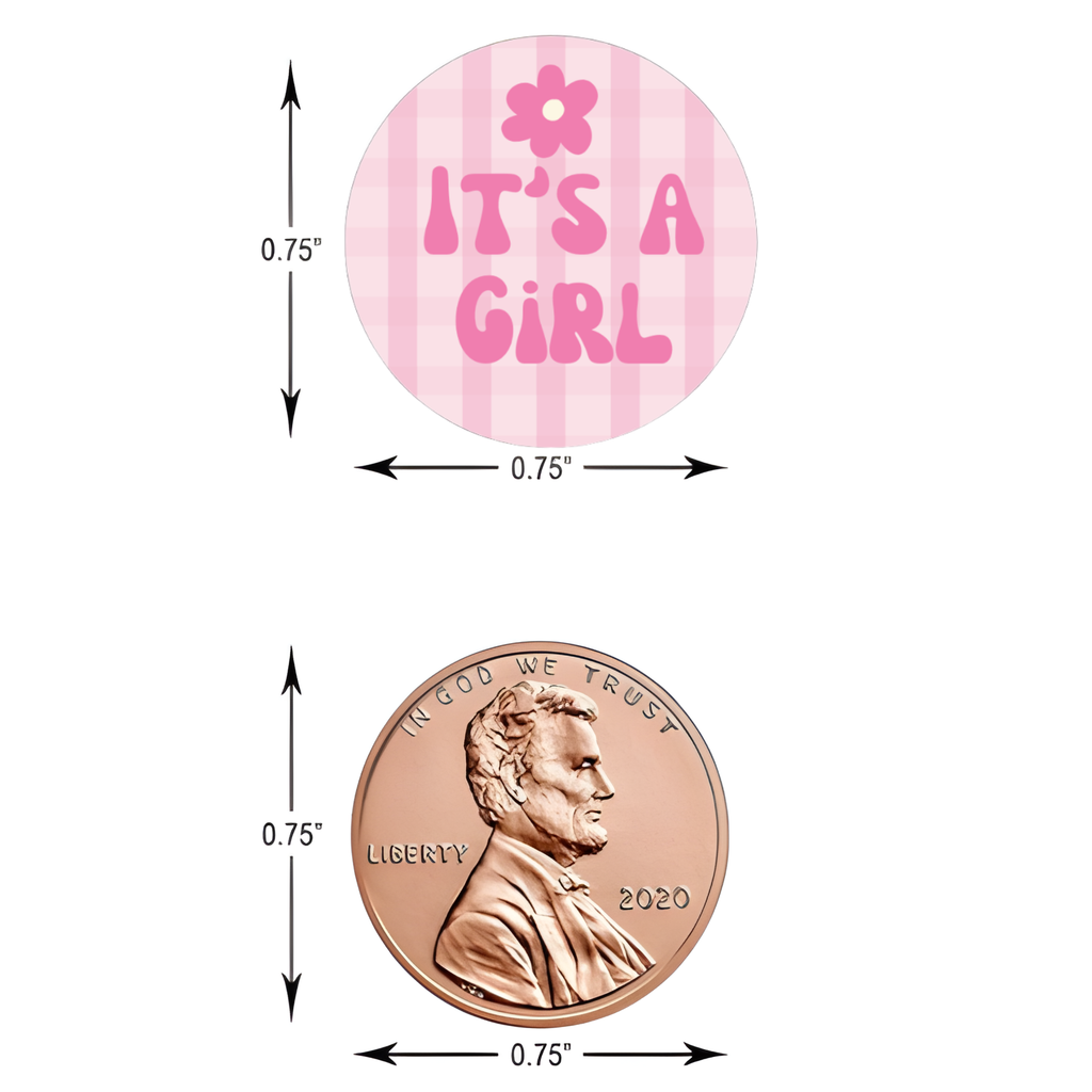 Its a Girl Candy Stickers | Floral Baby Shower | Candy Table Decor | 100ct | Glossy