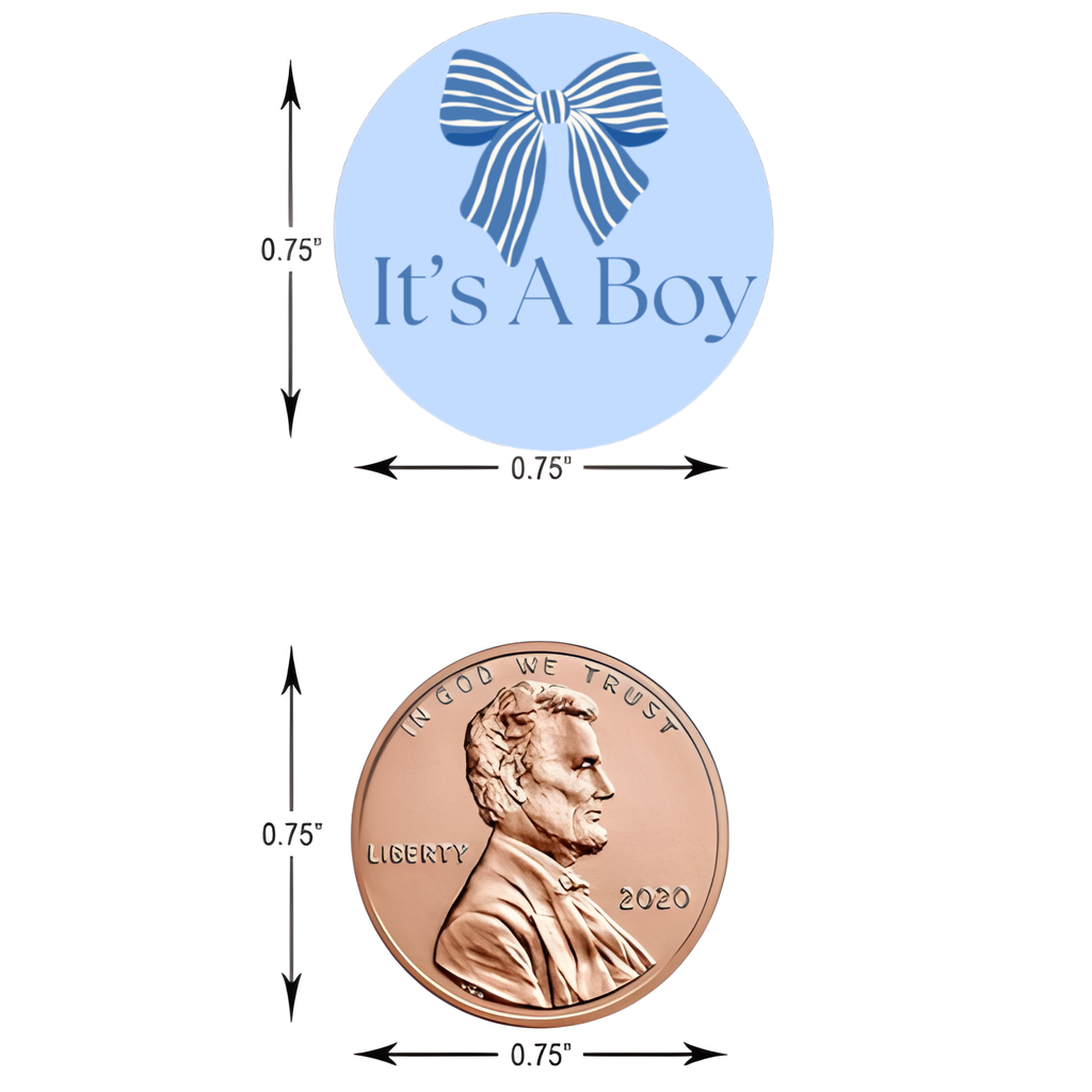 Its A Boy Treat Stickers | Candy Kiss Labels 0.75in | Glossy Vinyl | Easy Use | 100 Count