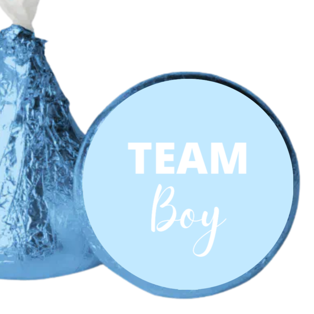 Team Boy Team Girl Candy Kiss Stickers | Gender Reveal Party Decor | Glossy Vinyl | 100 Count
