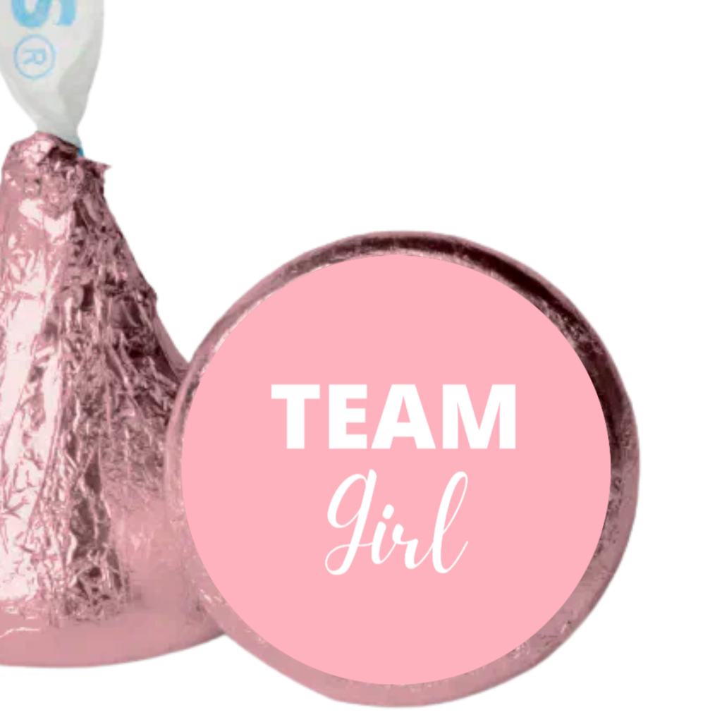 Team Boy Team Girl Candy Kiss Stickers | Gender Reveal Party Decor | Glossy Vinyl | 100 Count
