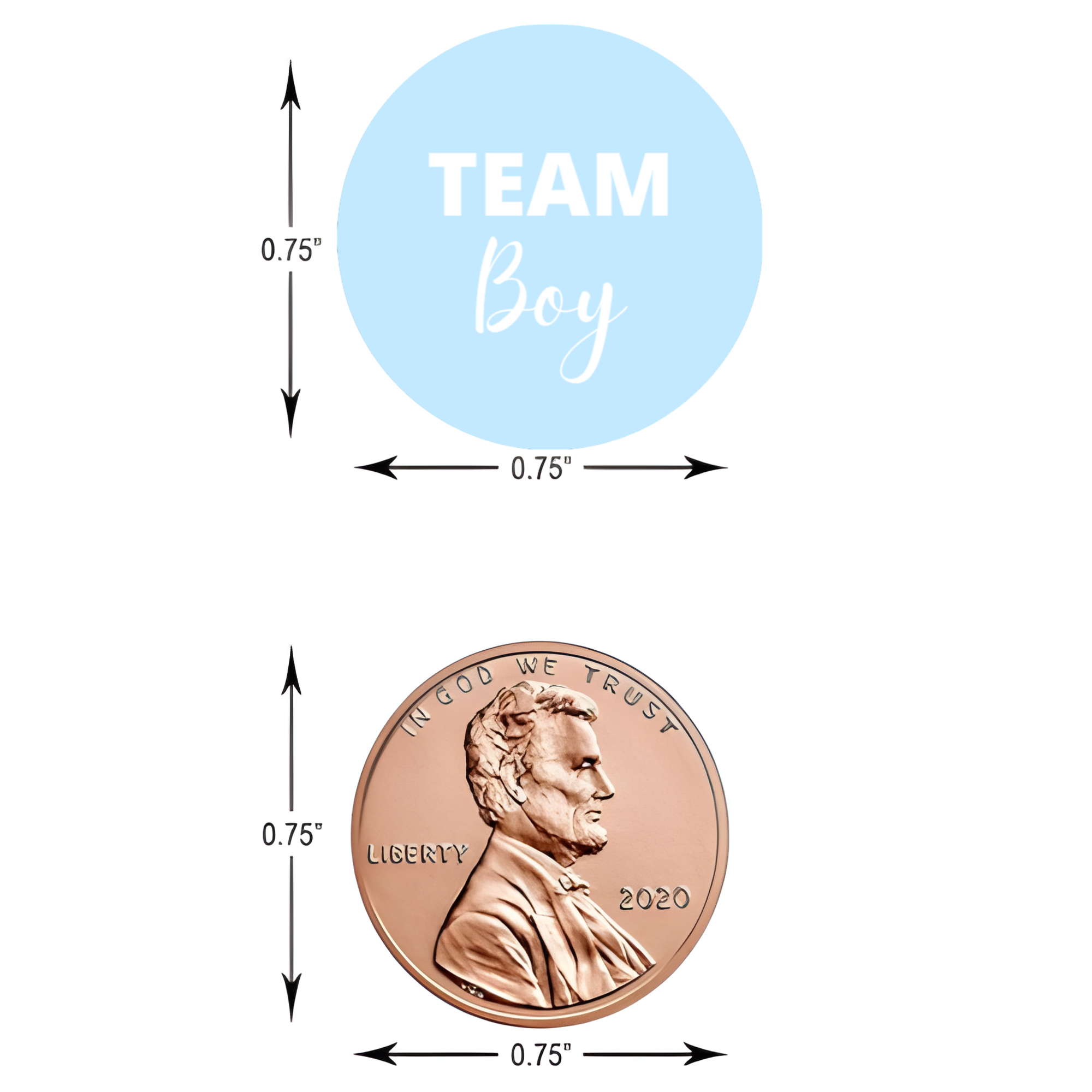 Team Boy Team Girl Candy Kiss Stickers | Gender Reveal Party Decor | Glossy Vinyl | 100 Count