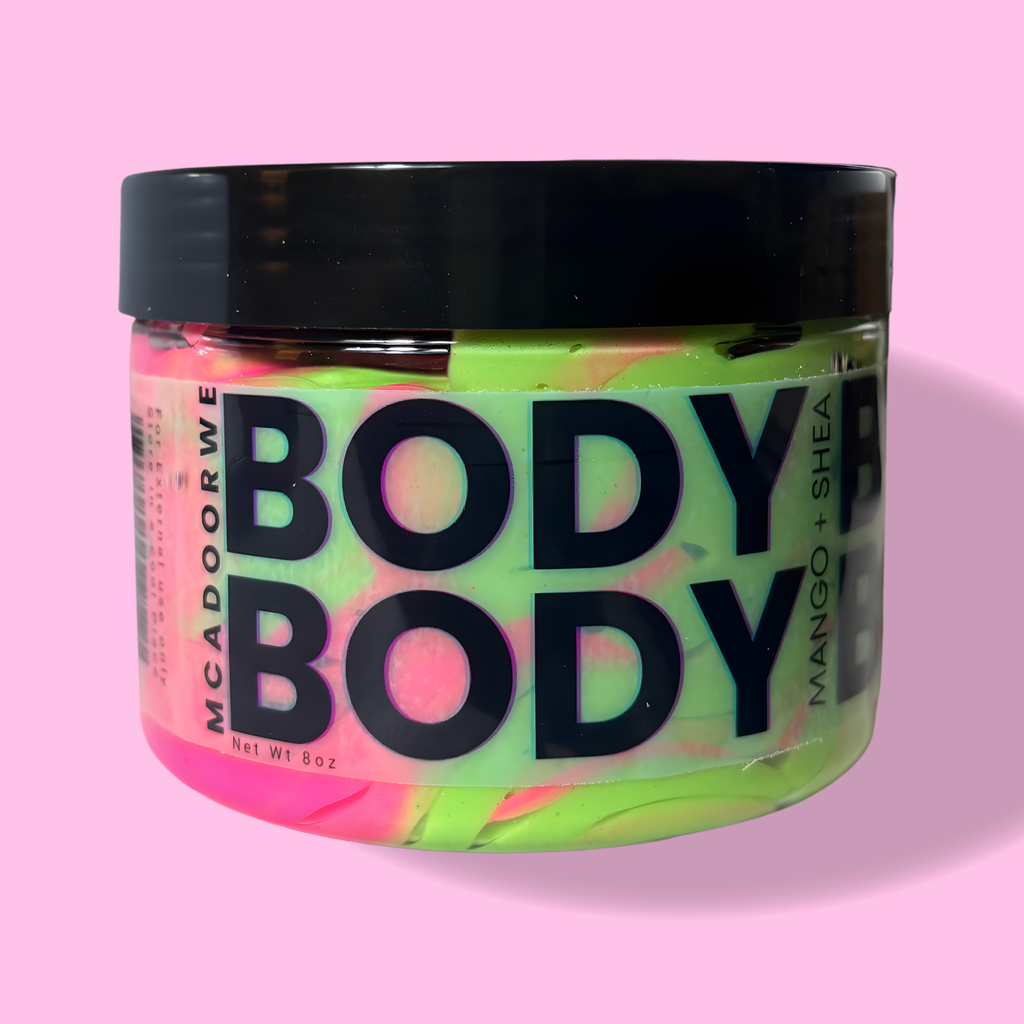 Mcadoorwe Whipped Body Butter| 8oz| Sugar Cloud Scent| Collagen Infused| Vitamin E| Skin Softening| Moisturizing