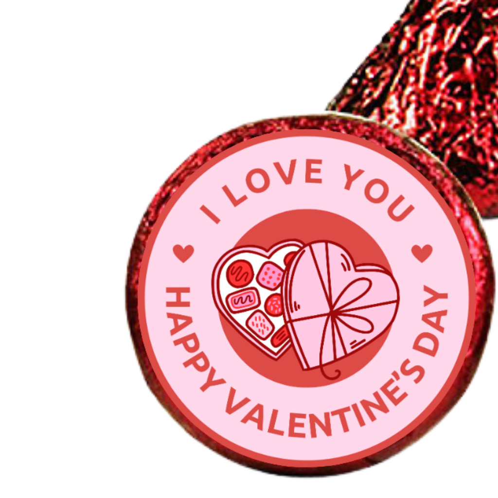 Love Day Candy Labels | Kiss Bottom Stickers | Durable Vinyl | Party Ready