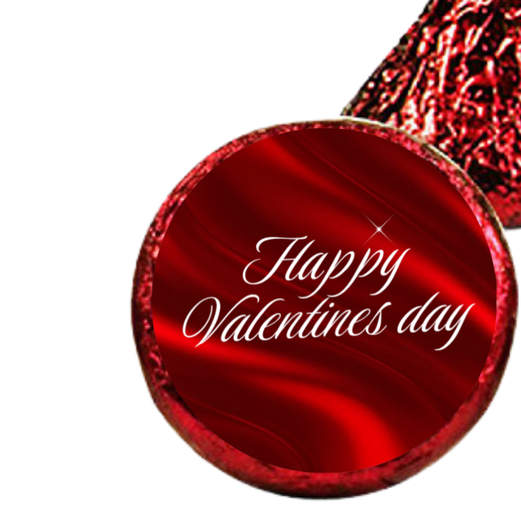 Heart Theme Party Decor | Valentines Candy Stickers | Vinyl Glossy | 100 Count