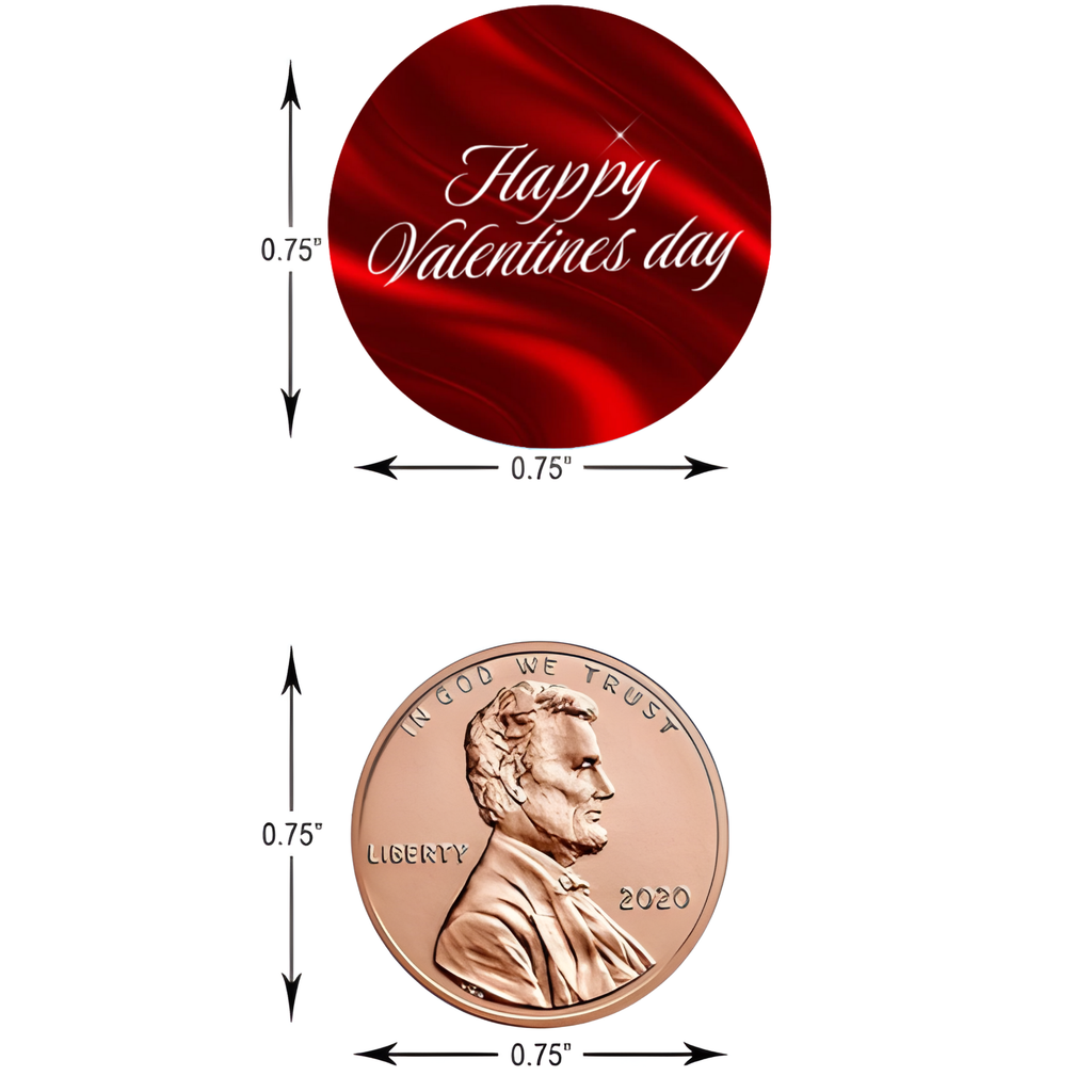 Heart Theme Party Decor | Valentines Candy Stickers | Vinyl Glossy | 100 Count