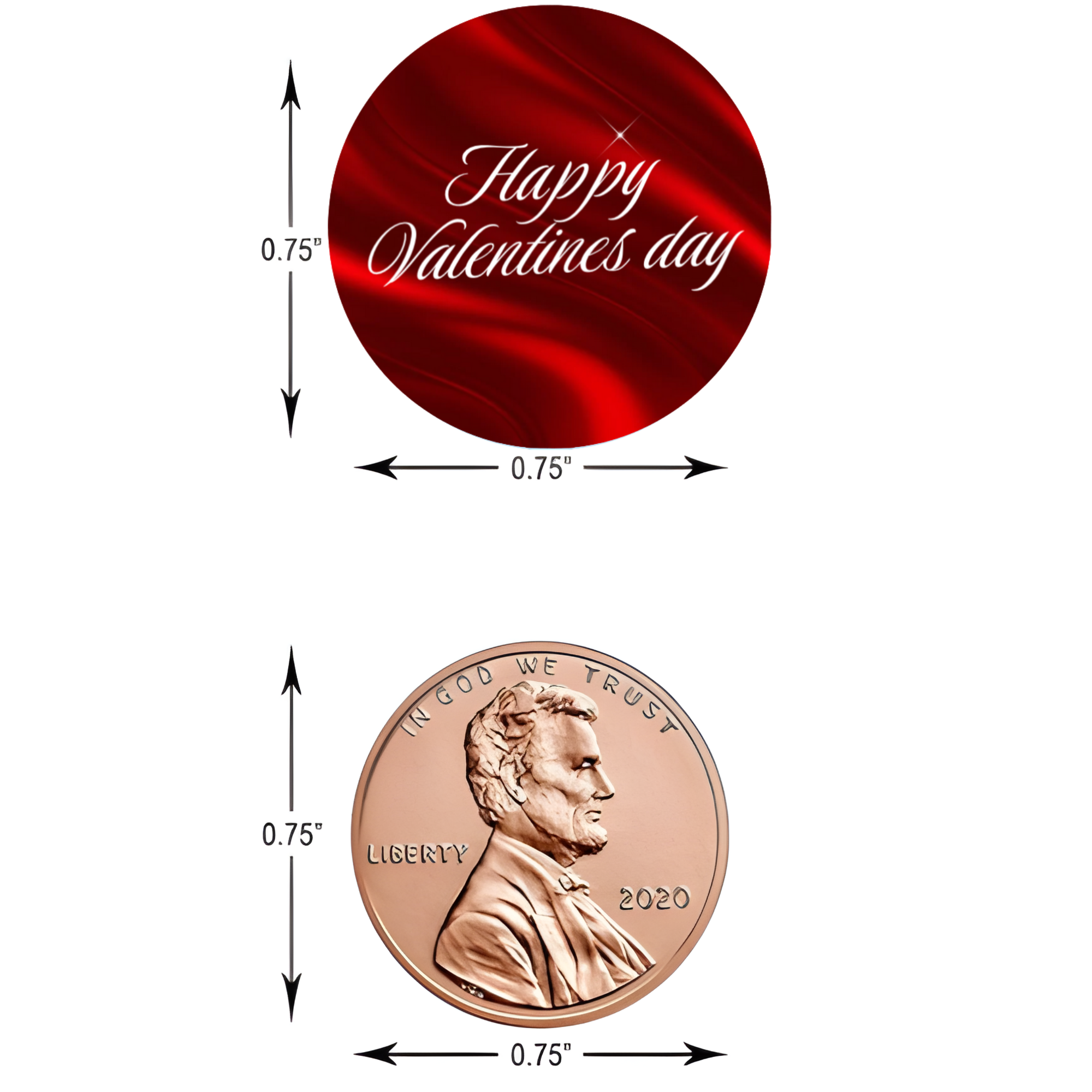 Heart Theme Party Decor | Valentines Candy Stickers | Vinyl Glossy | 100 Count