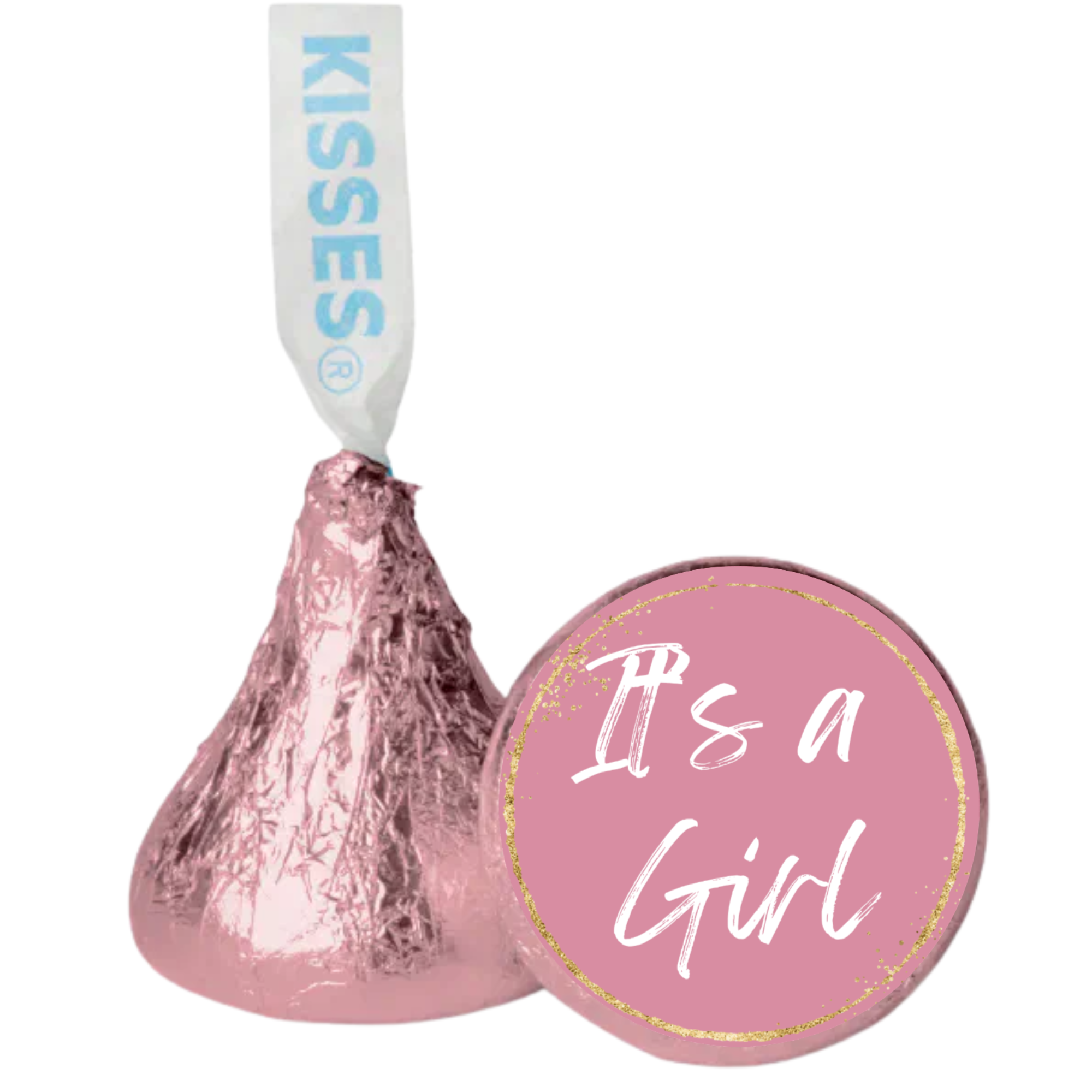 Its a Girl Baby Shower Candy Kiss Stickers| Set of 100| Glossy Vinyl Stickers| Gender Reveal Table Accents| It's A Girl