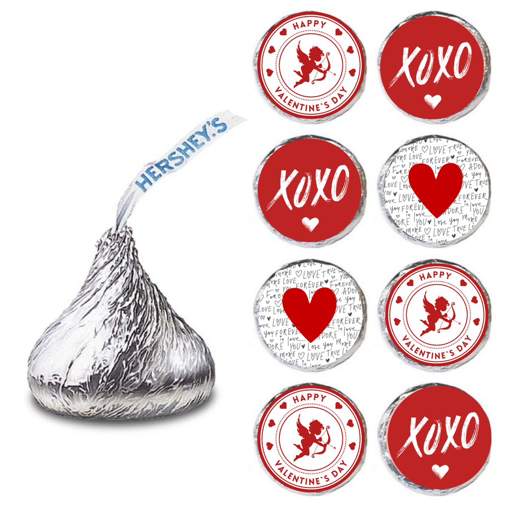 Love Day Candy Labels | Kiss Bottom Stickers | Durable Vinyl | Party Ready| Vinyl Glossy | 100 Count