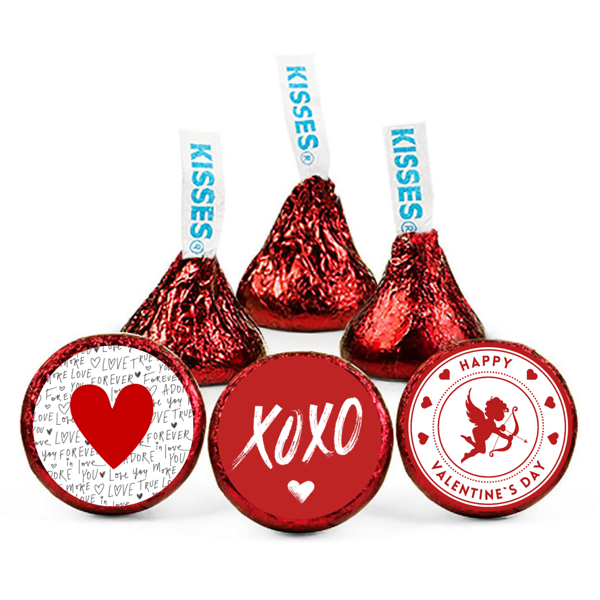 Love Day Candy Labels | Kiss Bottom Stickers | Durable Vinyl | Party Ready| Vinyl Glossy | 100 Count