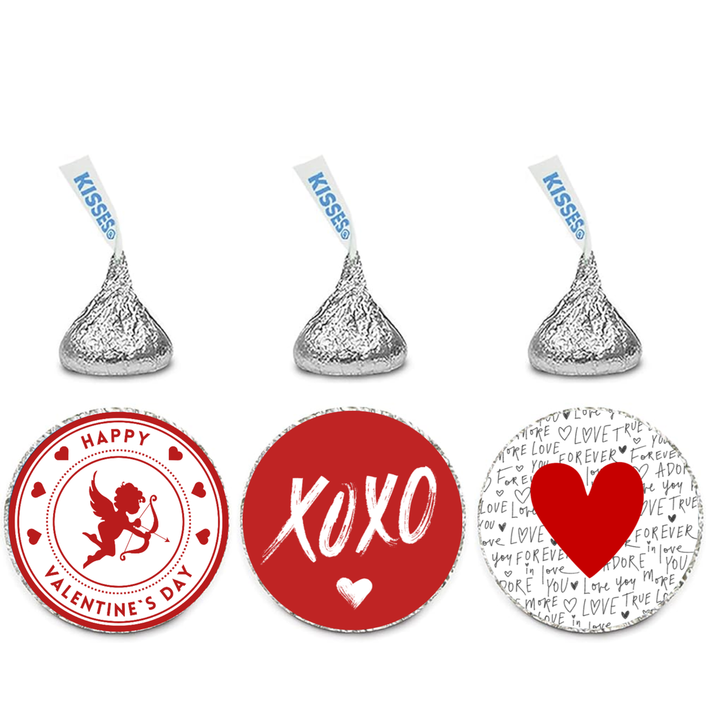 Love Day Candy Labels | Kiss Bottom Stickers | Durable Vinyl | Party Ready| Vinyl Glossy | 100 Count