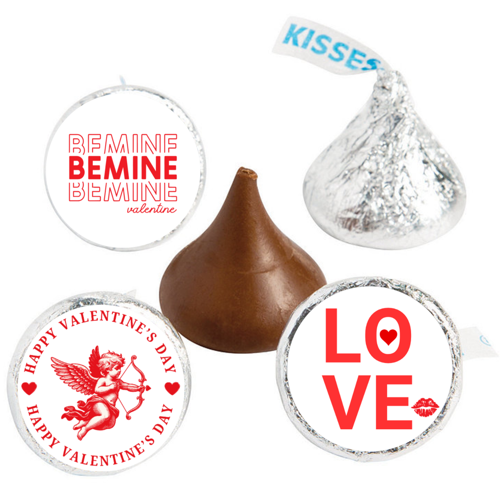 Cupid Candy Stickers | Valentines Kiss Seals | Vinyl Adhesive | Party Table| 100ct