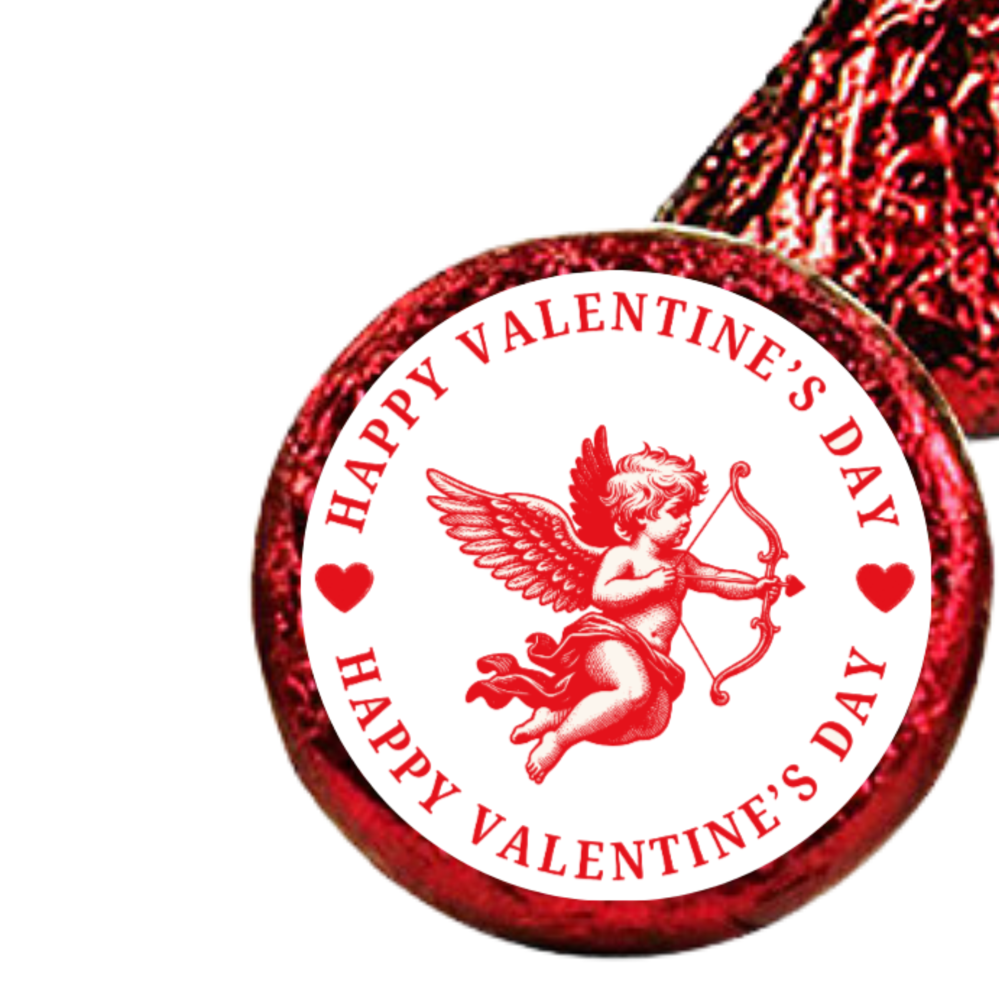 Cupid Candy Stickers | Valentines Kiss Seals | Vinyl Adhesive | Party Table| 100ct