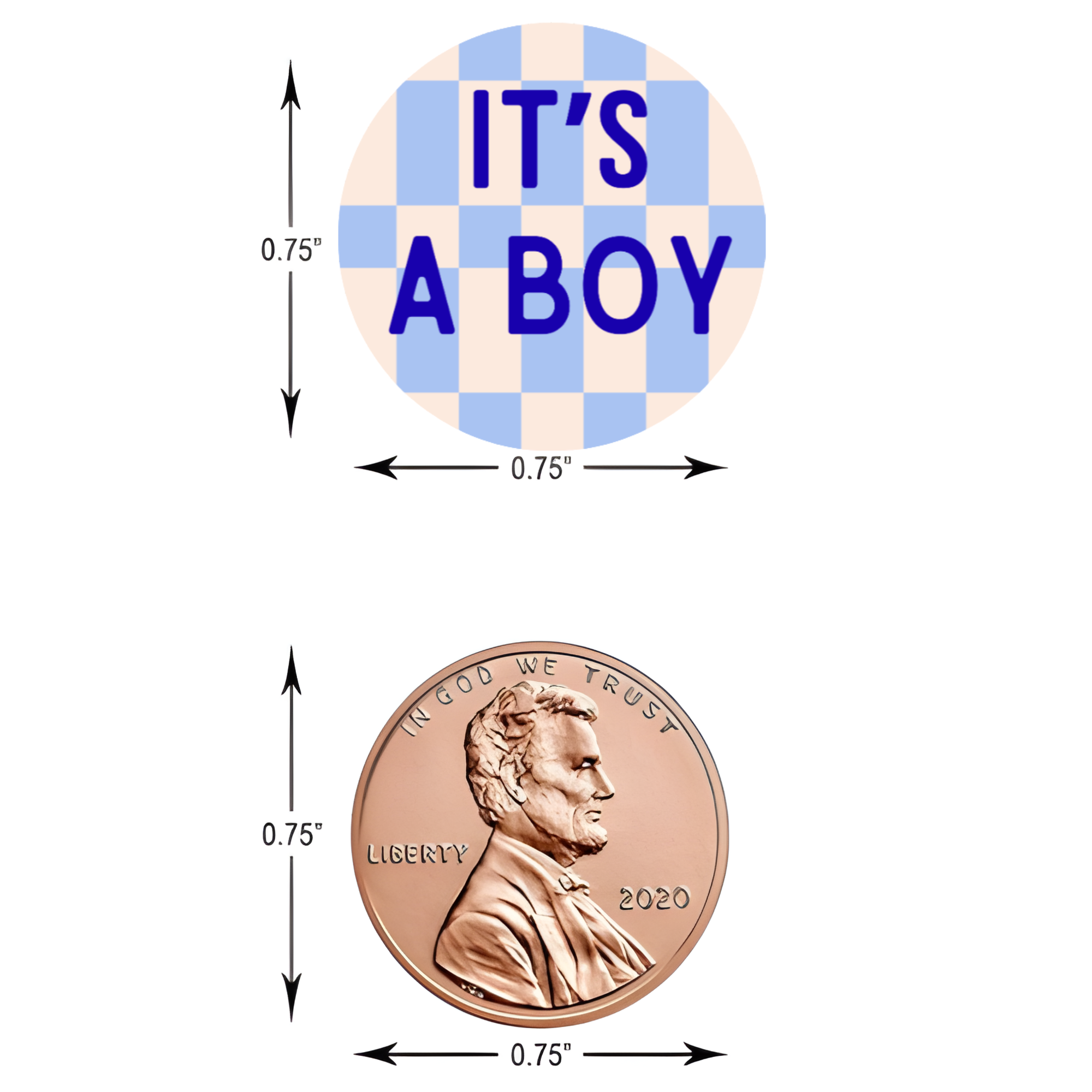 Gender Reveal Candy Stickers | Its A Boy Kiss Bottom Labels | Glossy Vinyl | Self Adhesive | 100 Count