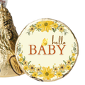 Hello Baby Candy Kiss Stickers | Floral Baby Shower Decor | Glossy Vinyl | 100 Count