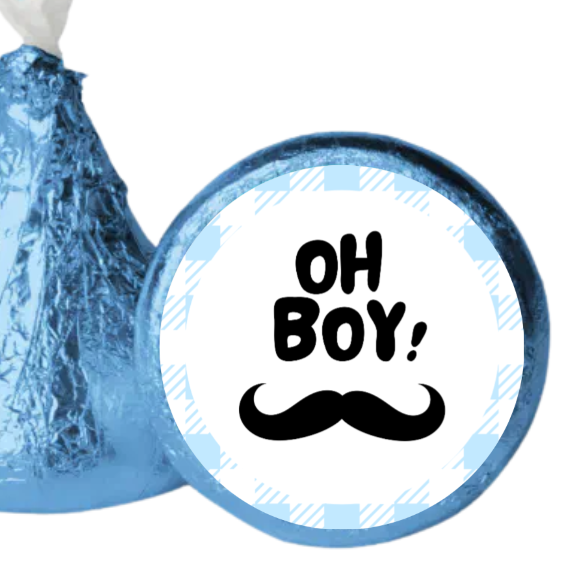 Ohh Boy Candy Kiss Stickers | Baby Shower Party Decor | Glossy Vinyl | 100 Count