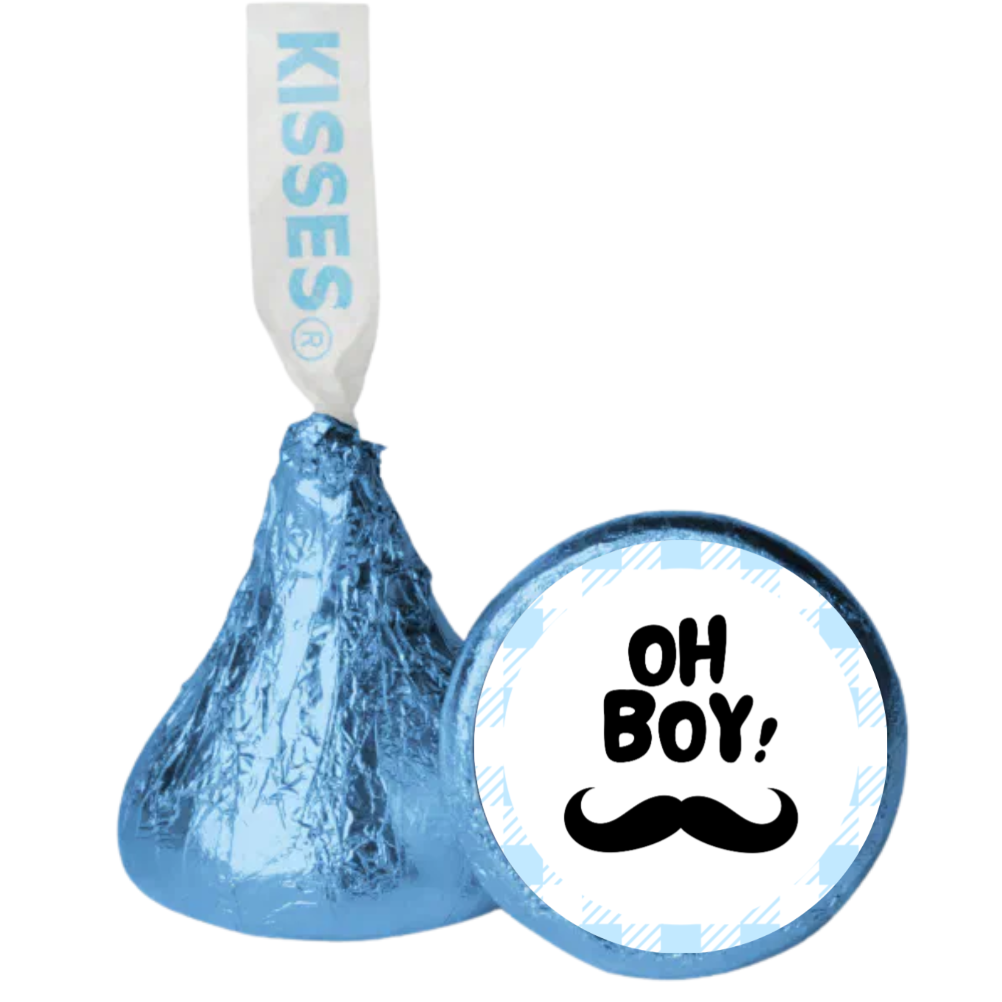 Ohh Boy Candy Kiss Stickers | Baby Shower Party Decor | Glossy Vinyl | 100 Count