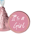 Its a Girl Baby Shower Candy Kiss Stickers| Set of 100| Glossy Vinyl Stickers| Gender Reveal Table Accents| It's A Girl