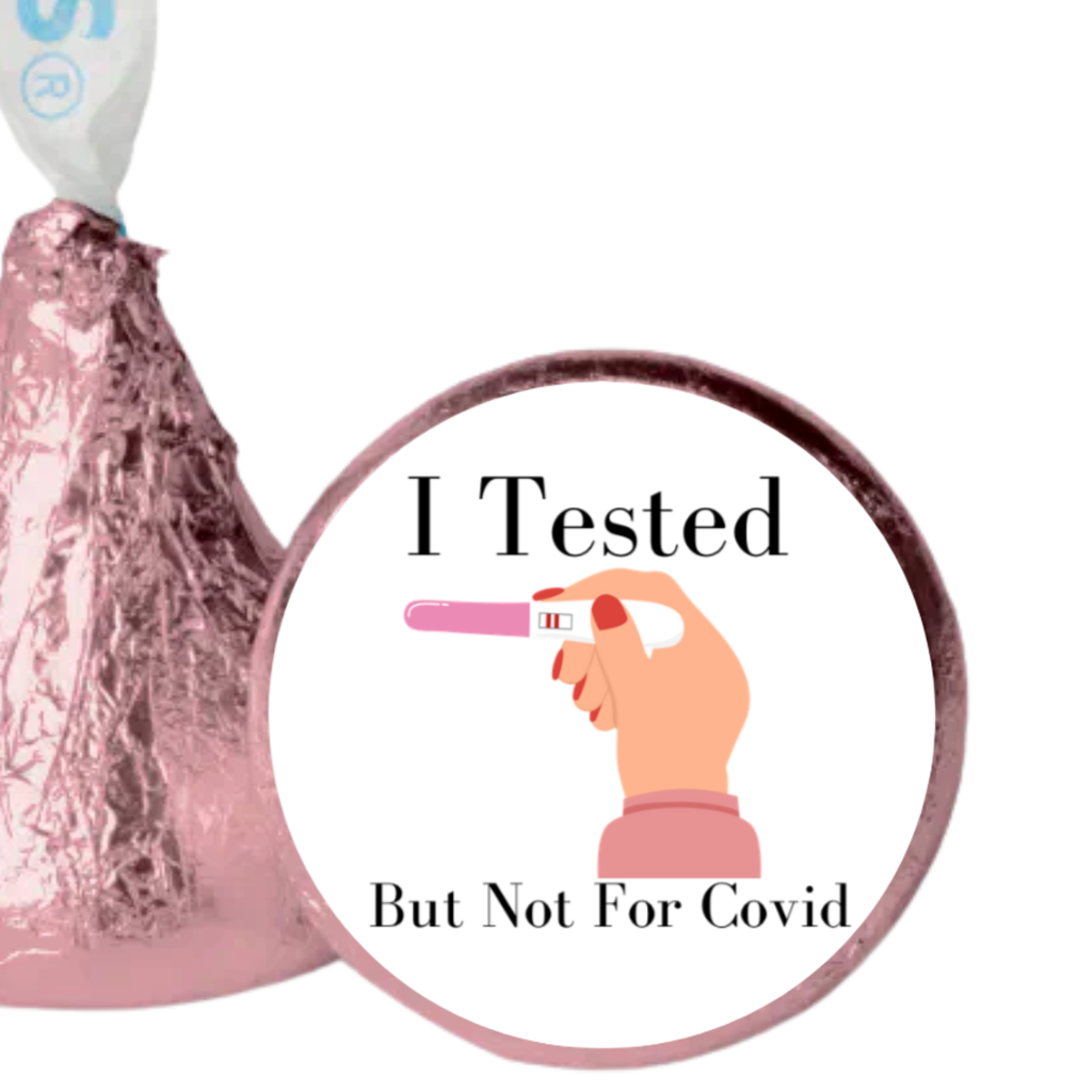 Pregnancy Announcement Candy Kiss Stickers | Funny Baby Reveal | Glossy | 100 Count