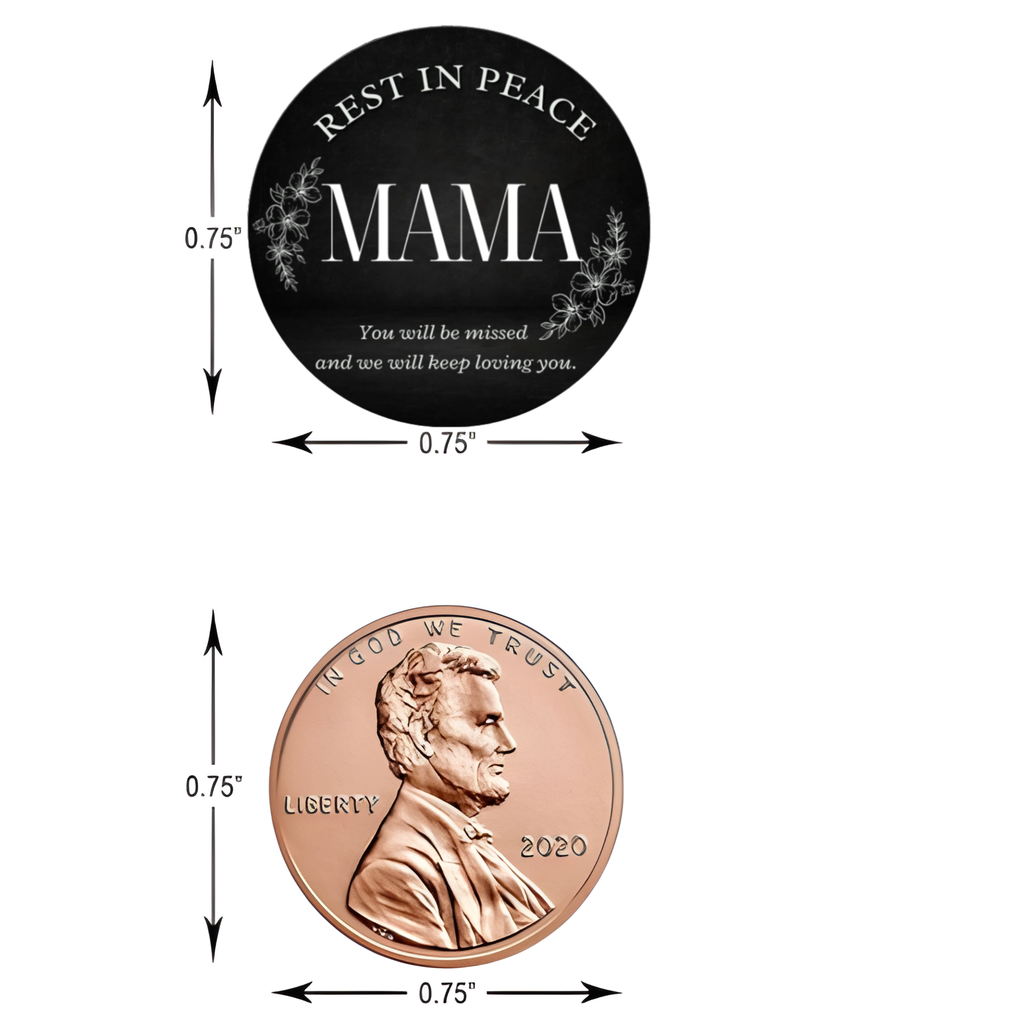 Rest In Peace Mama Candy Kiss Stickers | Memorial Table Decor | Glossy Vinyl | Funeral Favors|  100 Count