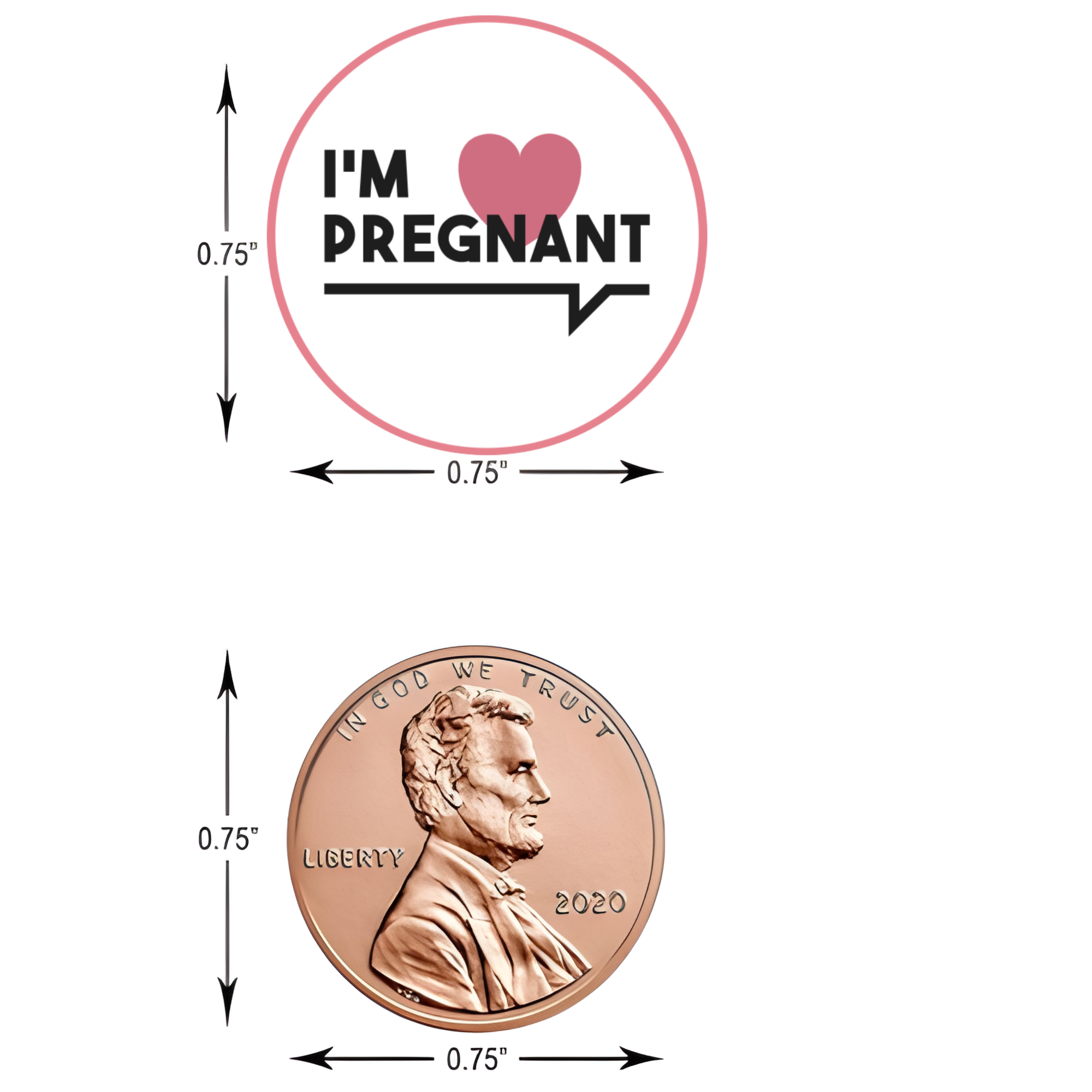 I'm Pregnant Stickers | Pregnancy Announcement Kiss Candy Labels | Glossy |100ct
