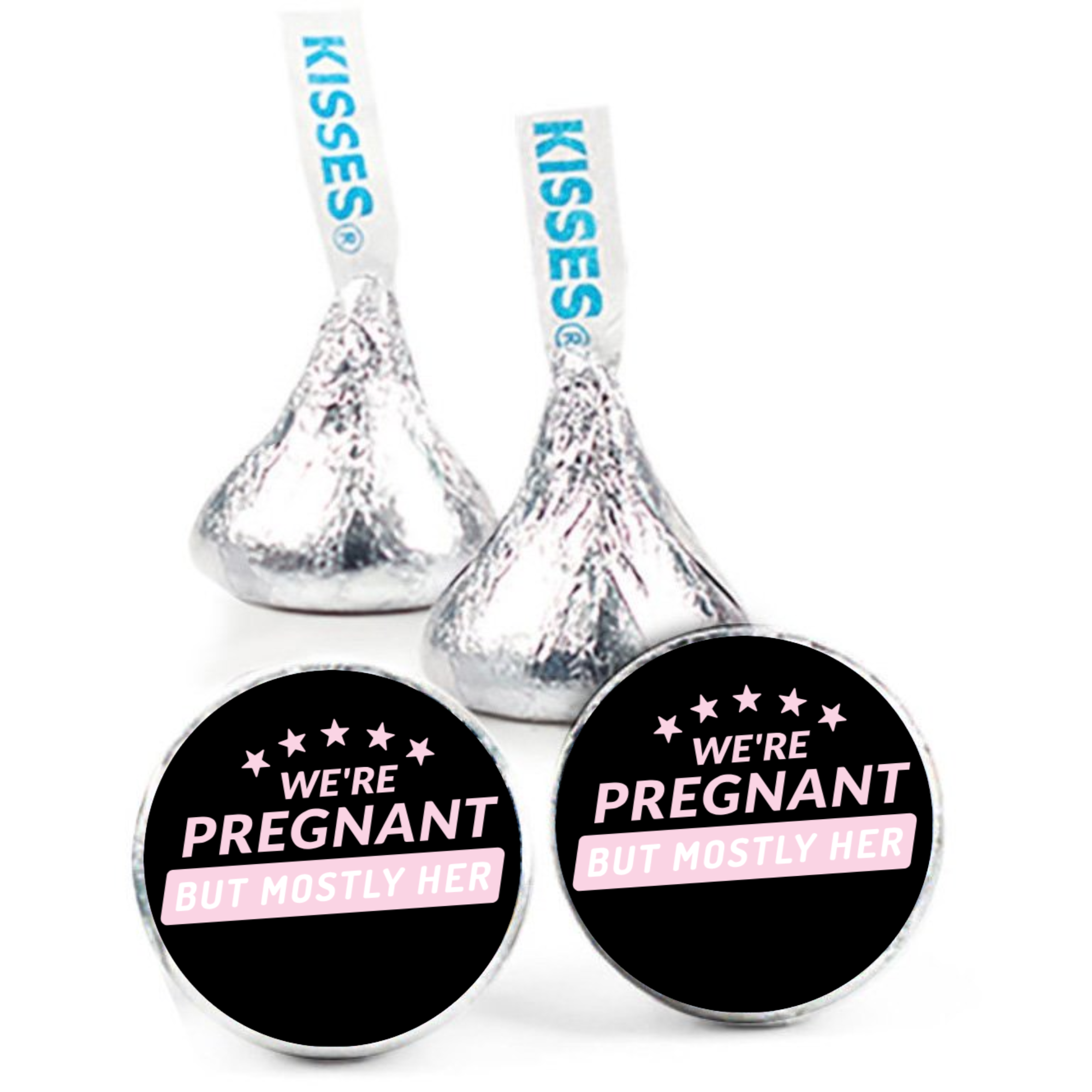 Were Pregnant Candy Stickers | Pregnancy Announcement Party Favors | 100ct | Pregnancy Reveal Stickers