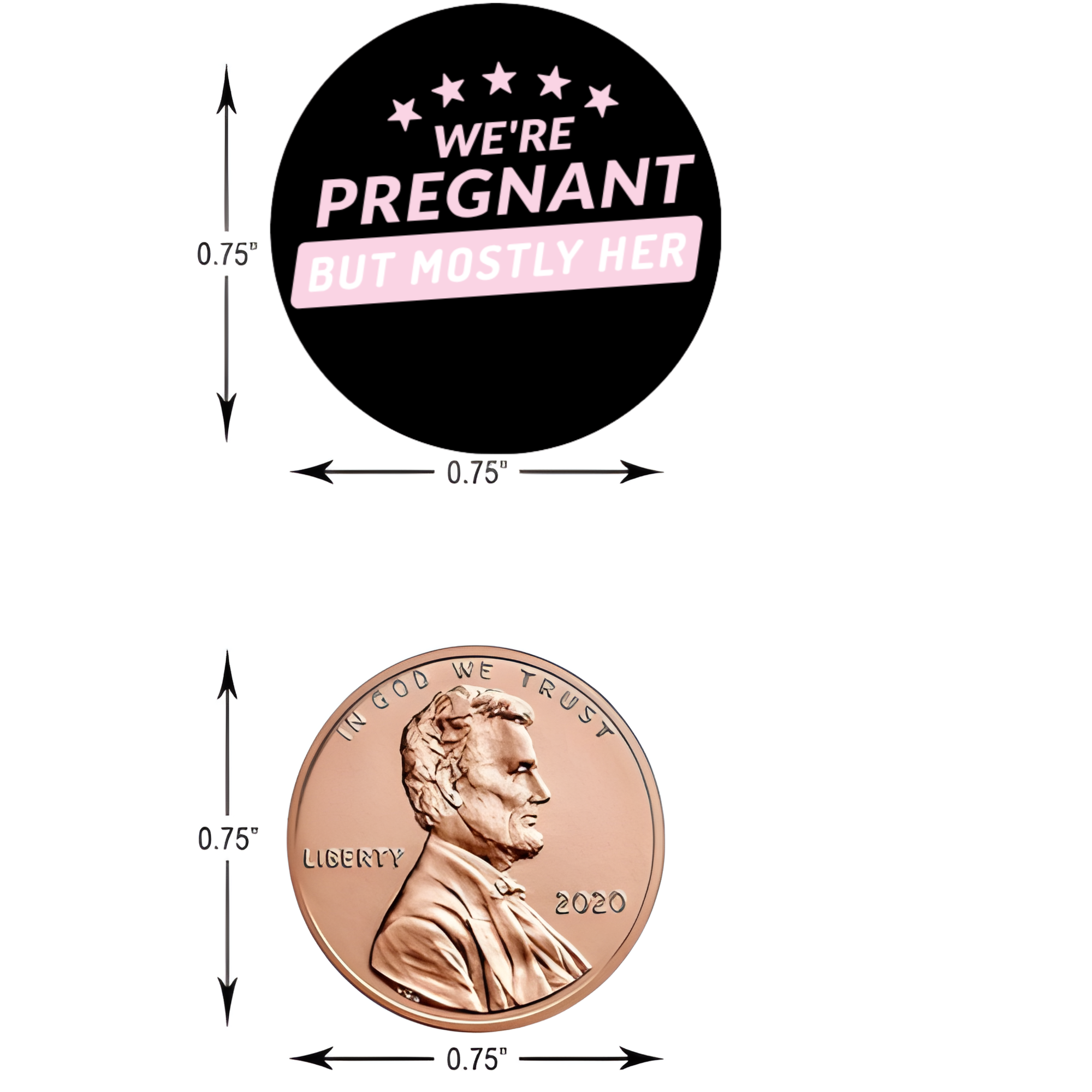 Were Pregnant Candy Stickers | Pregnancy Announcement Party Favors | 100ct | Pregnancy Reveal Stickers