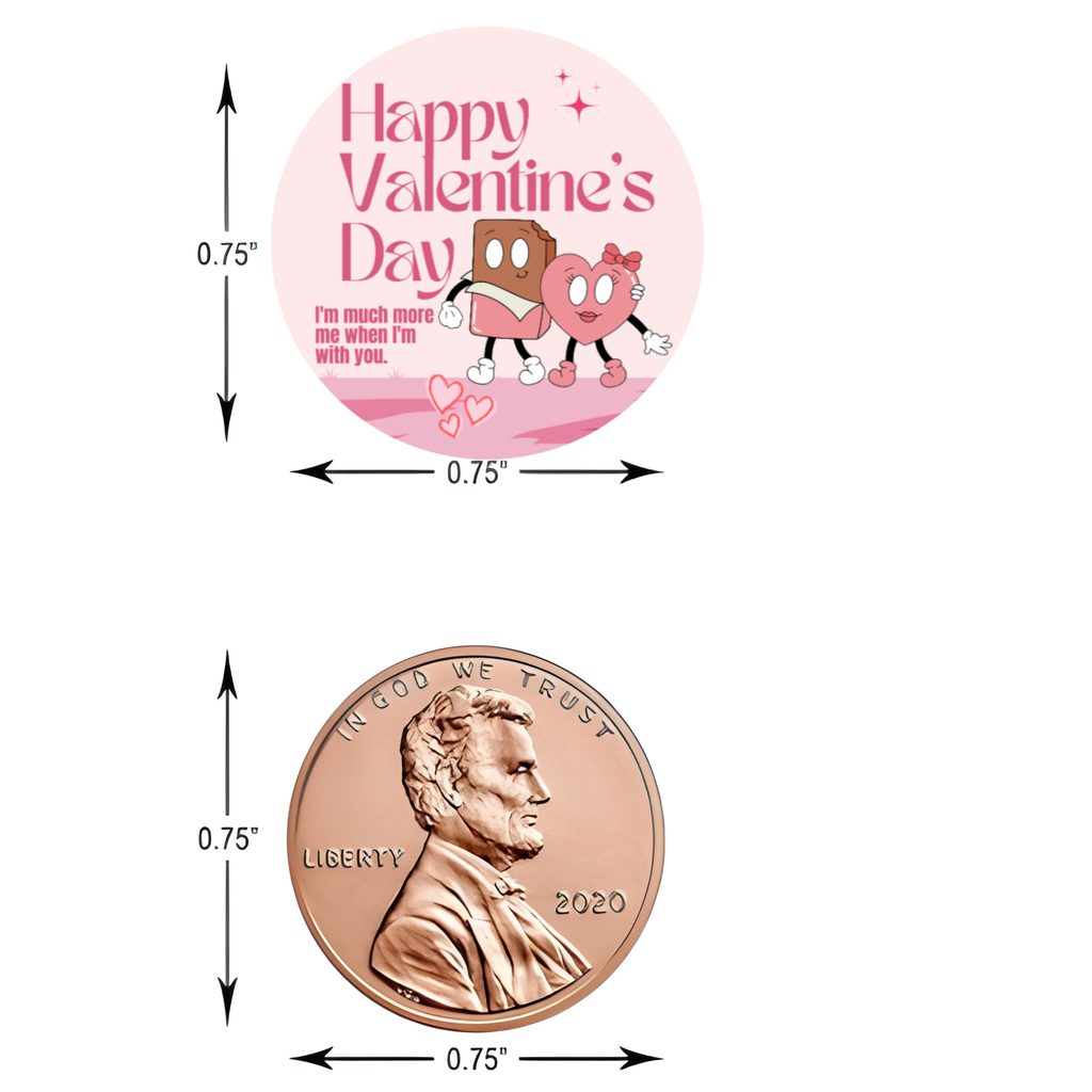 Happy Valentines Day Candy Stickers | Valentine Party Favors | 100ct |Love Theme | Glossy