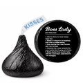 Boss Lady Kiss Candy Stickers | Boss Day Accent Table Decor | Black and White Definition Theme | Glossy | 100 Count