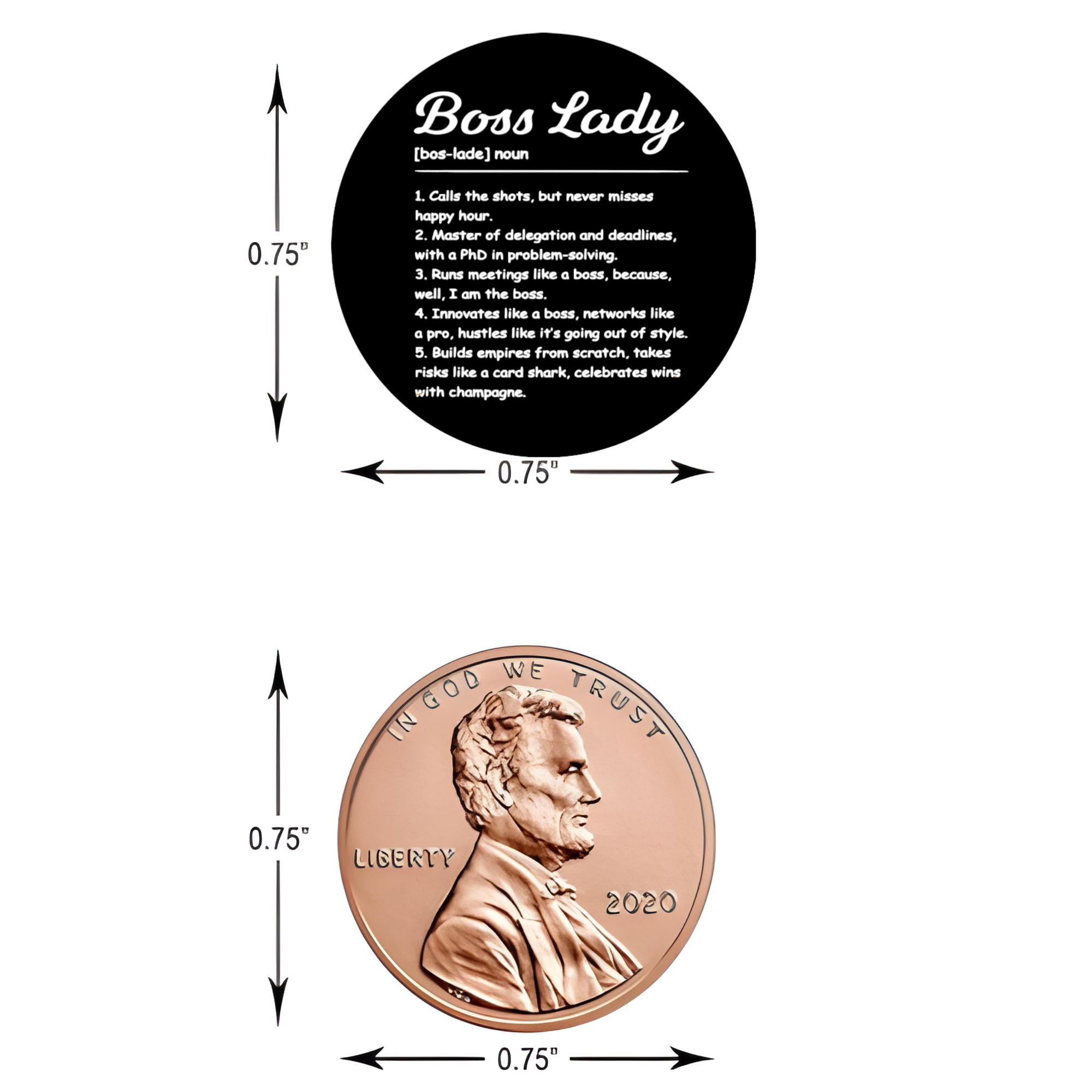 Boss Lady Kiss Candy Stickers | Boss Day Accent Table Decor | Black and White Definition Theme | Glossy | 100 Count