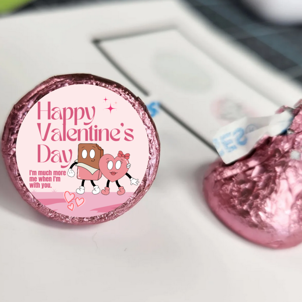 Happy Valentines Day Candy Stickers | Valentine Party Favors | 100ct |Love Theme | Glossy