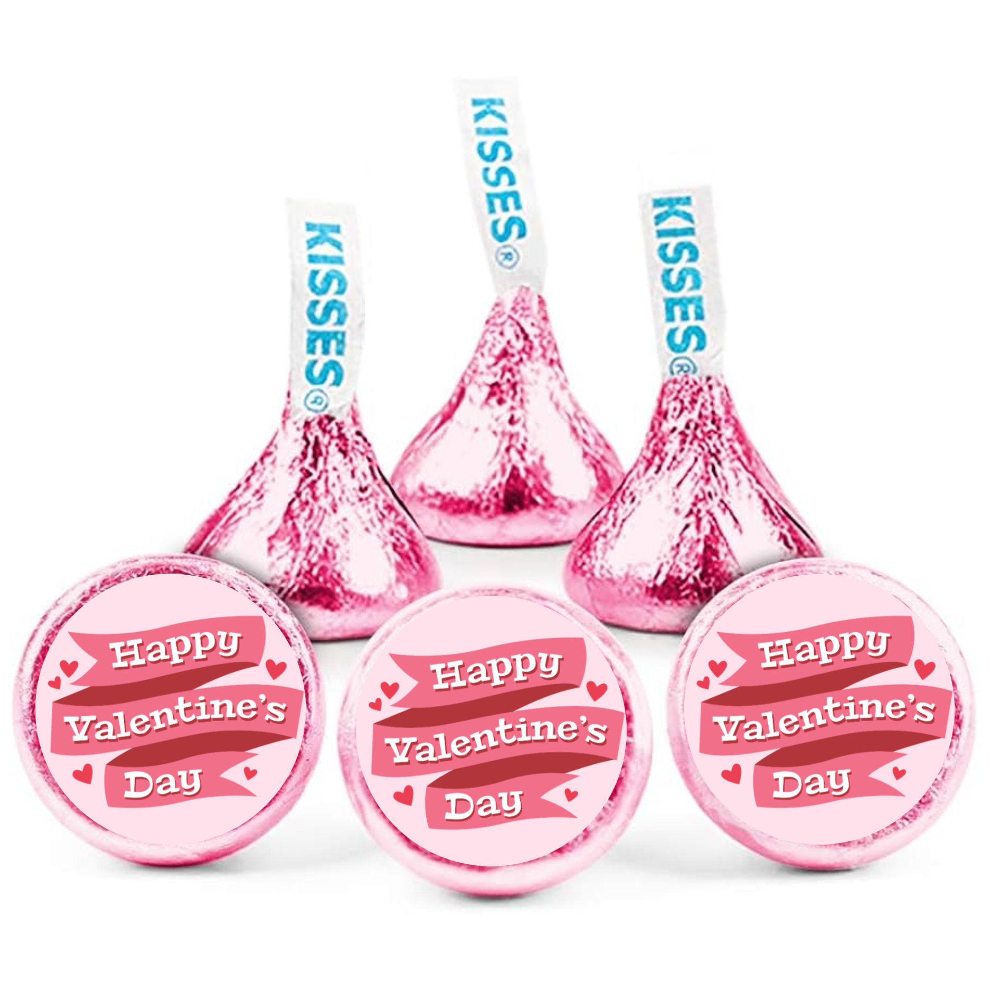 Valentines Day Kiss Candy Stickers |Set of 100|0.75in| Glossy| Happy Valentines Day Favors