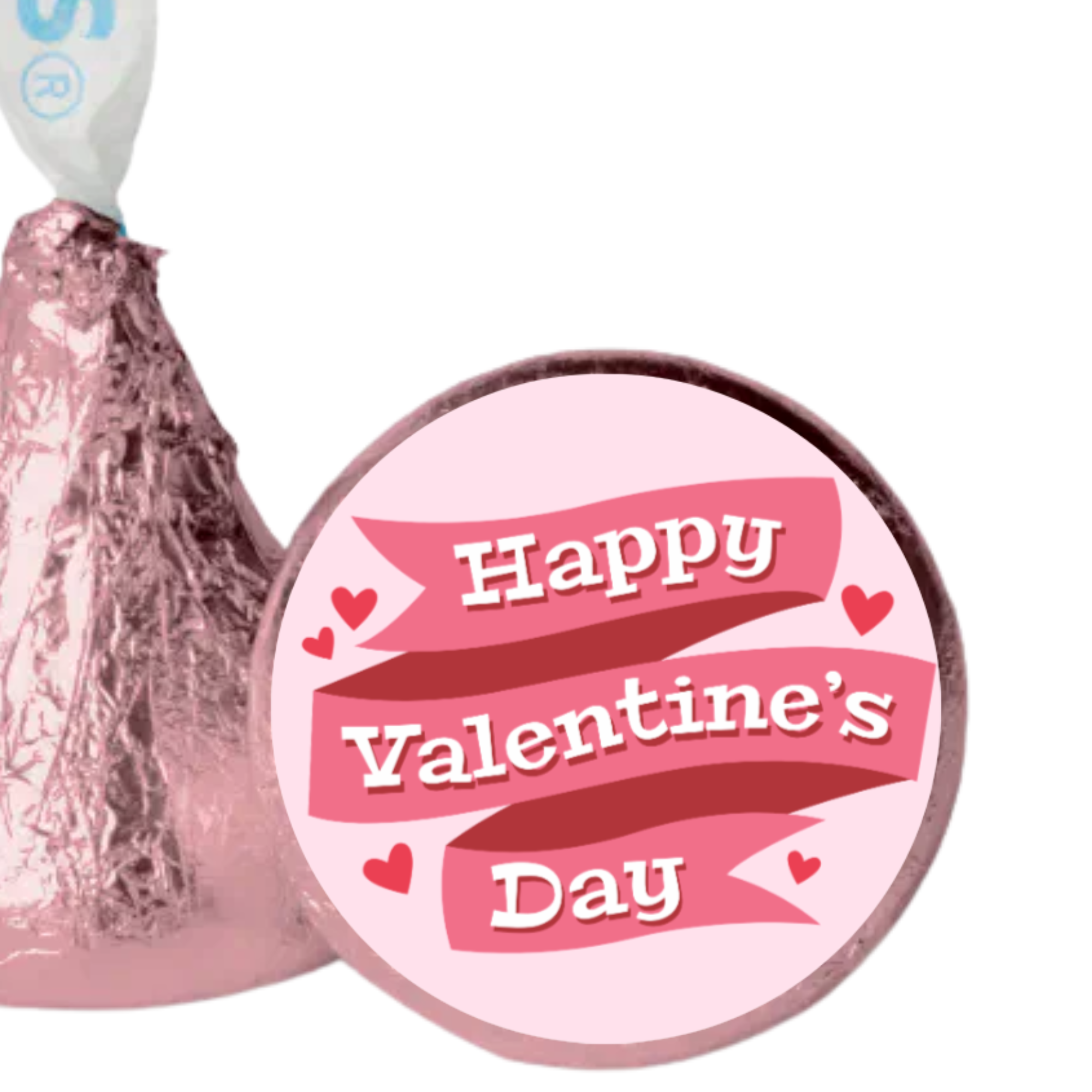 Valentines Day Kiss Candy Stickers |Set of 100|0.75in| Glossy| Happy Valentines Day Favors