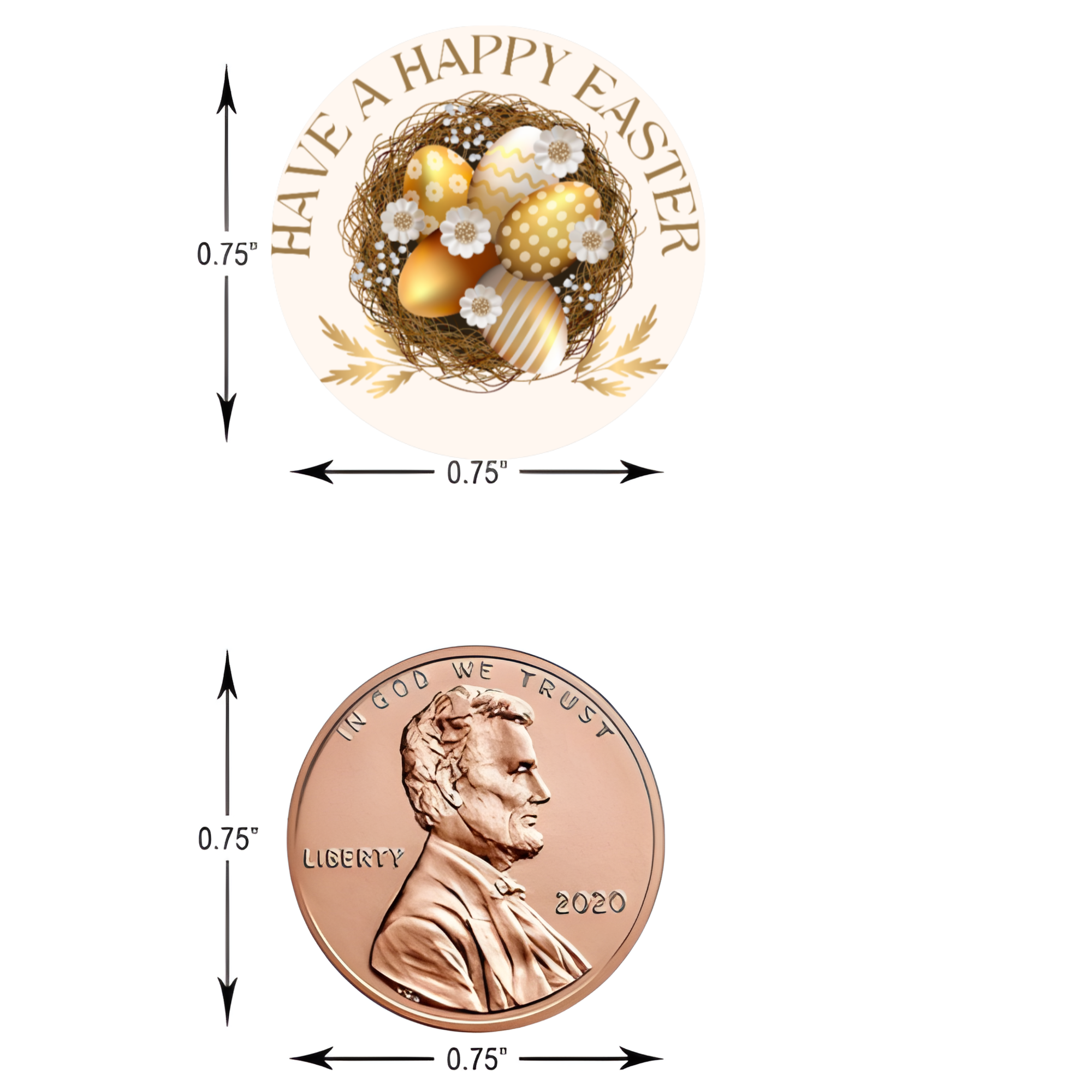 Have a Happy Easter Candy Stickers | Easter Party Favors| 100ct | Glossy| Easter Table Accents