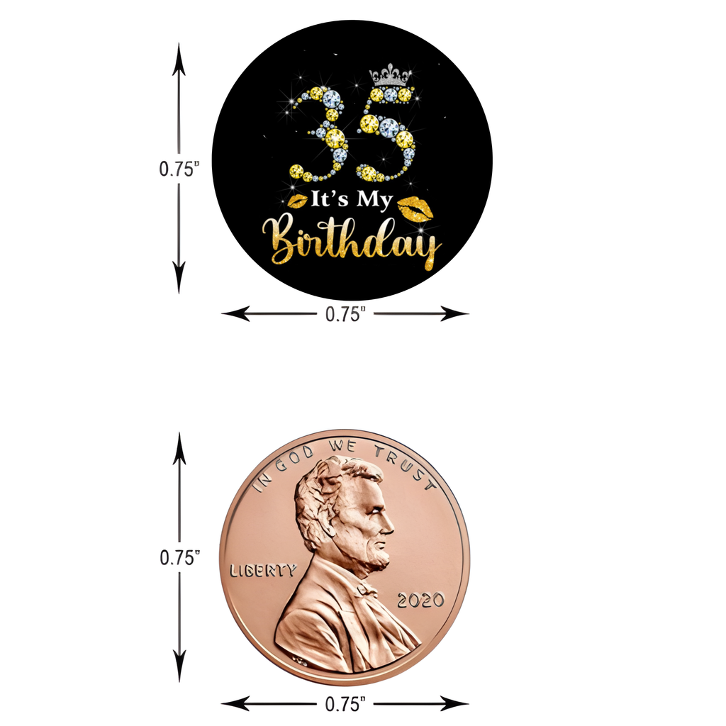 35th Birthday Party Mini Kiss Labels | Chocolate Candy Stickers | Its My 35th | Glossy| Set of 100