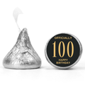 Officially 100 Mini Kiss Labels | Chocolate Candy Stickers | Set of 100 | Elegant Party Favors | Glossy| Milestone Keepsake Favors