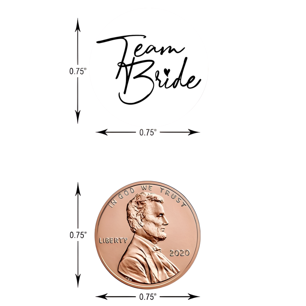 Team Bride Kiss Candy Stickers | Bridal Shower Party Table Decor | 100ct | Glossy| Elegant Wedding Shower Favors