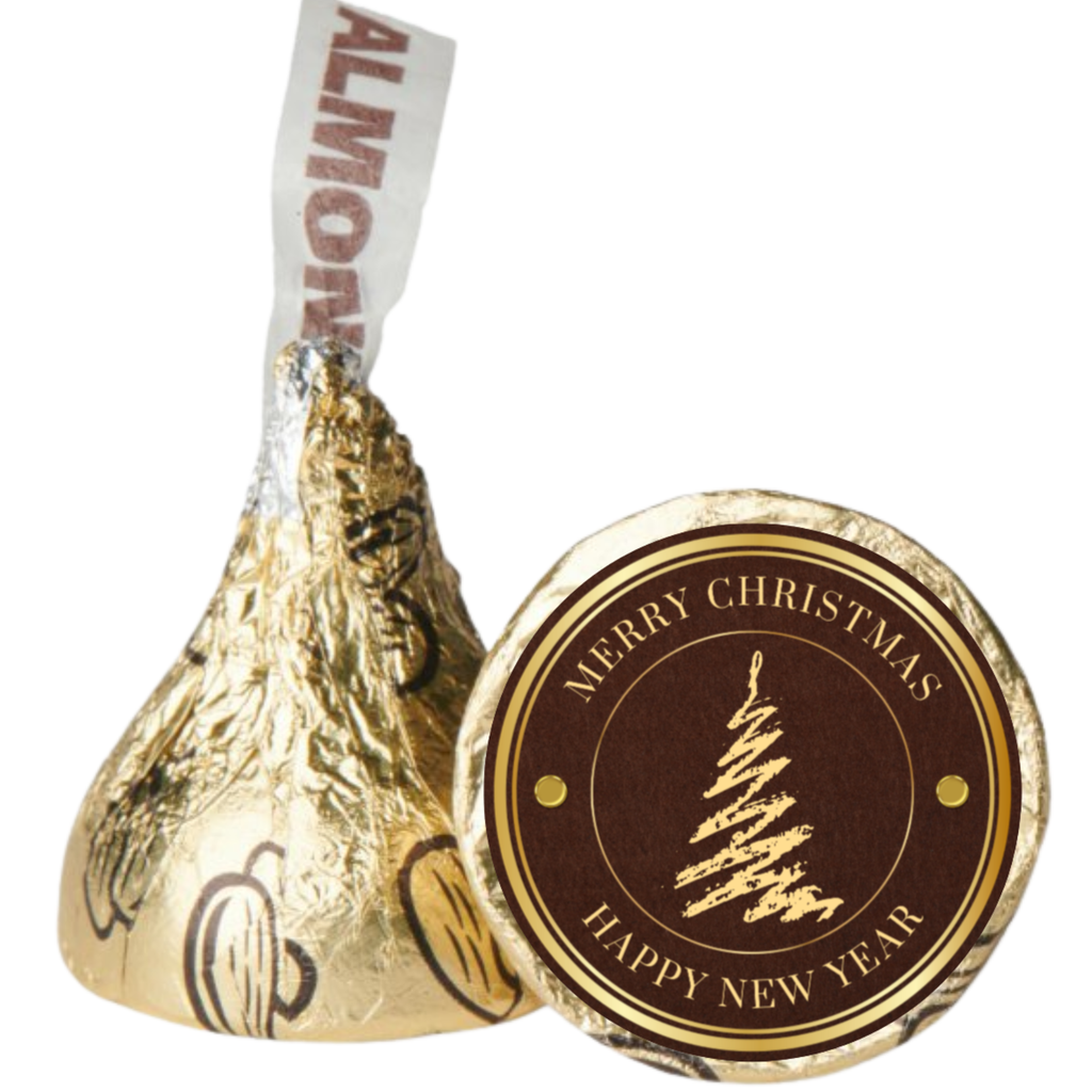 Merry Christmas And Happy New Year Stickers | Holiday Candy Sticker | Glossy | 100ct