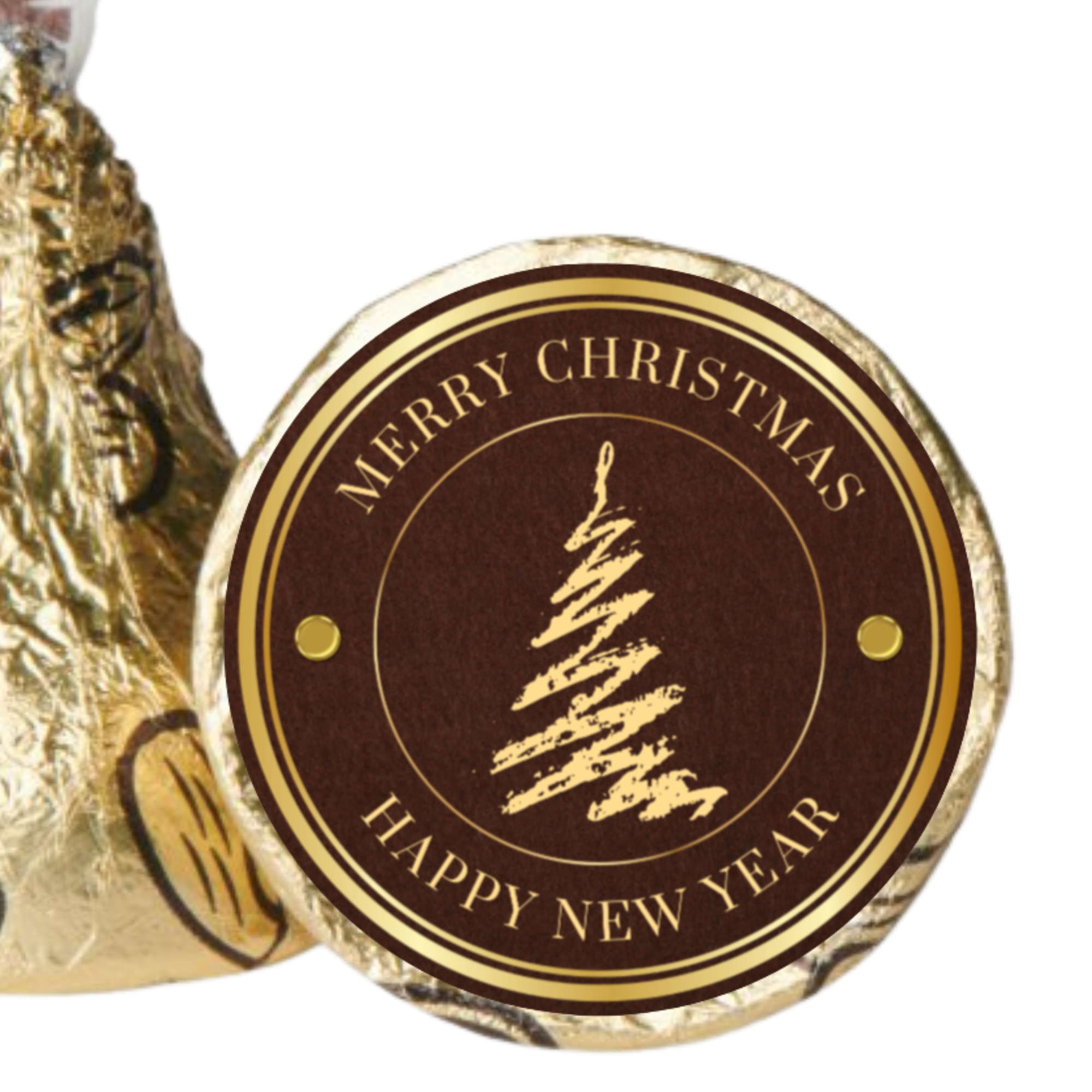 Merry Christmas And Happy New Year Stickers | Holiday Candy Sticker | Glossy | 100ct
