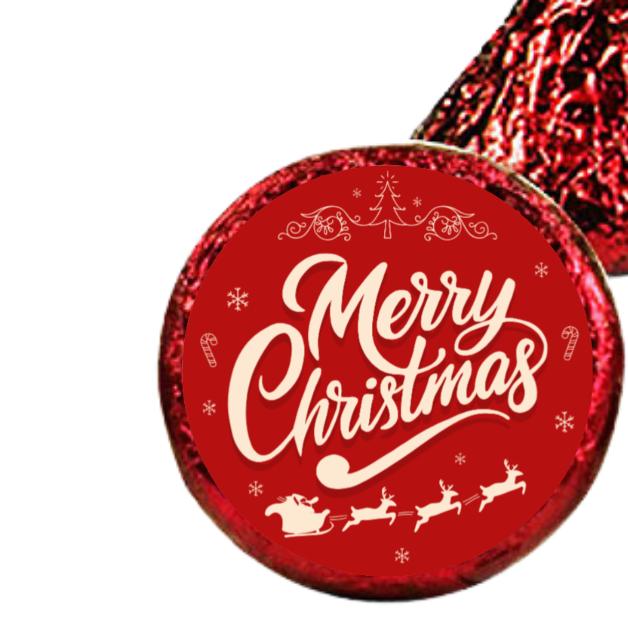 Merry Christmas Stickers | Santa Sleigh Design|Set of 100 | Glossy | Holiday favors