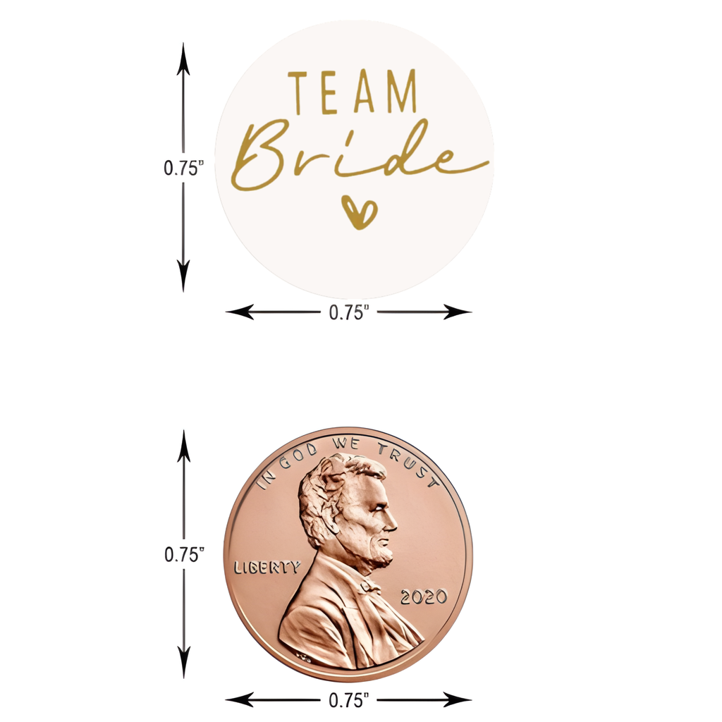 Team Bride Kiss Candy Stickers | Bridal Shower Party favors | 100 count|  Glossy| Elegant Wedding Favors