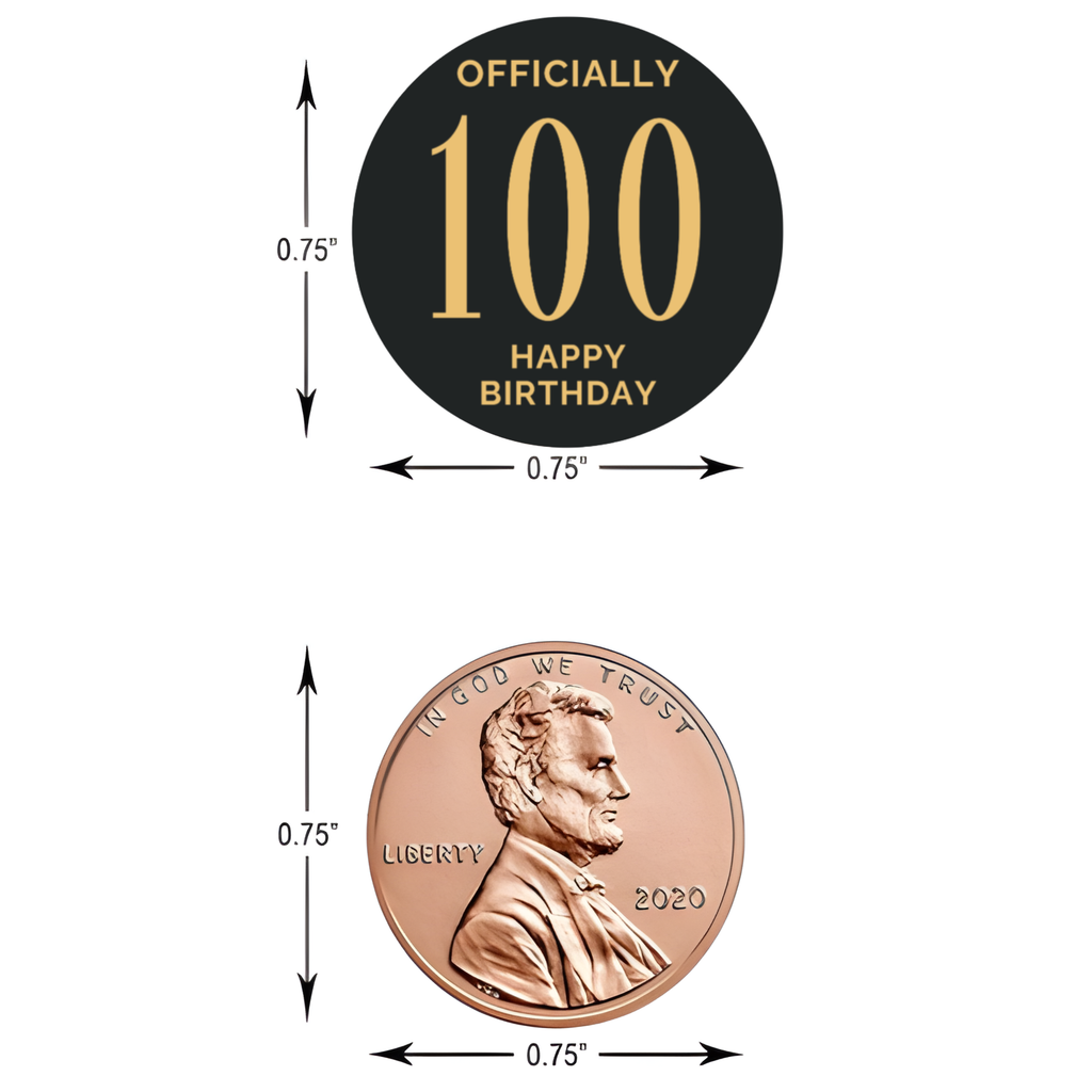 Officially 100 Mini Kiss Labels | Chocolate Candy Stickers | Set of 100 | Elegant Party Favors | Glossy| Milestone Keepsake Favors