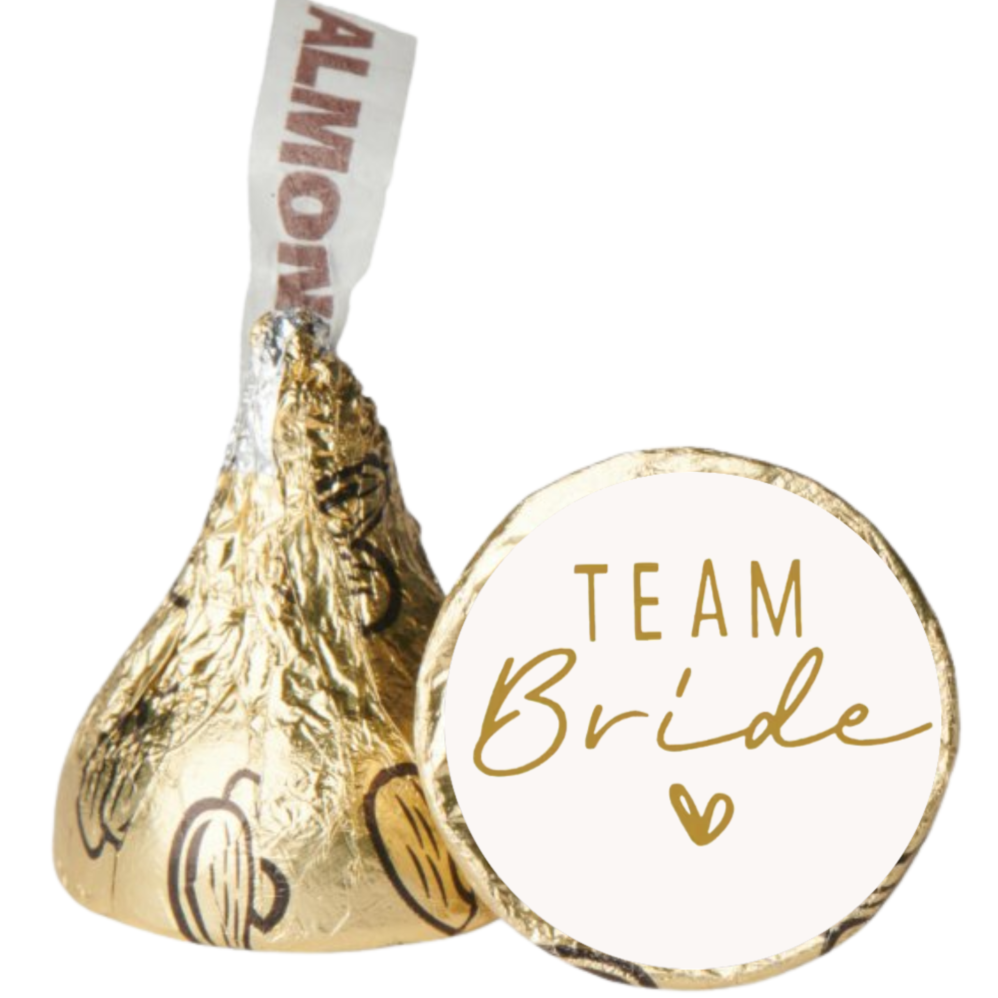 Team Bride Kiss Candy Stickers | Bridal Shower Party favors | 100 count|  Glossy| Elegant Wedding Favors
