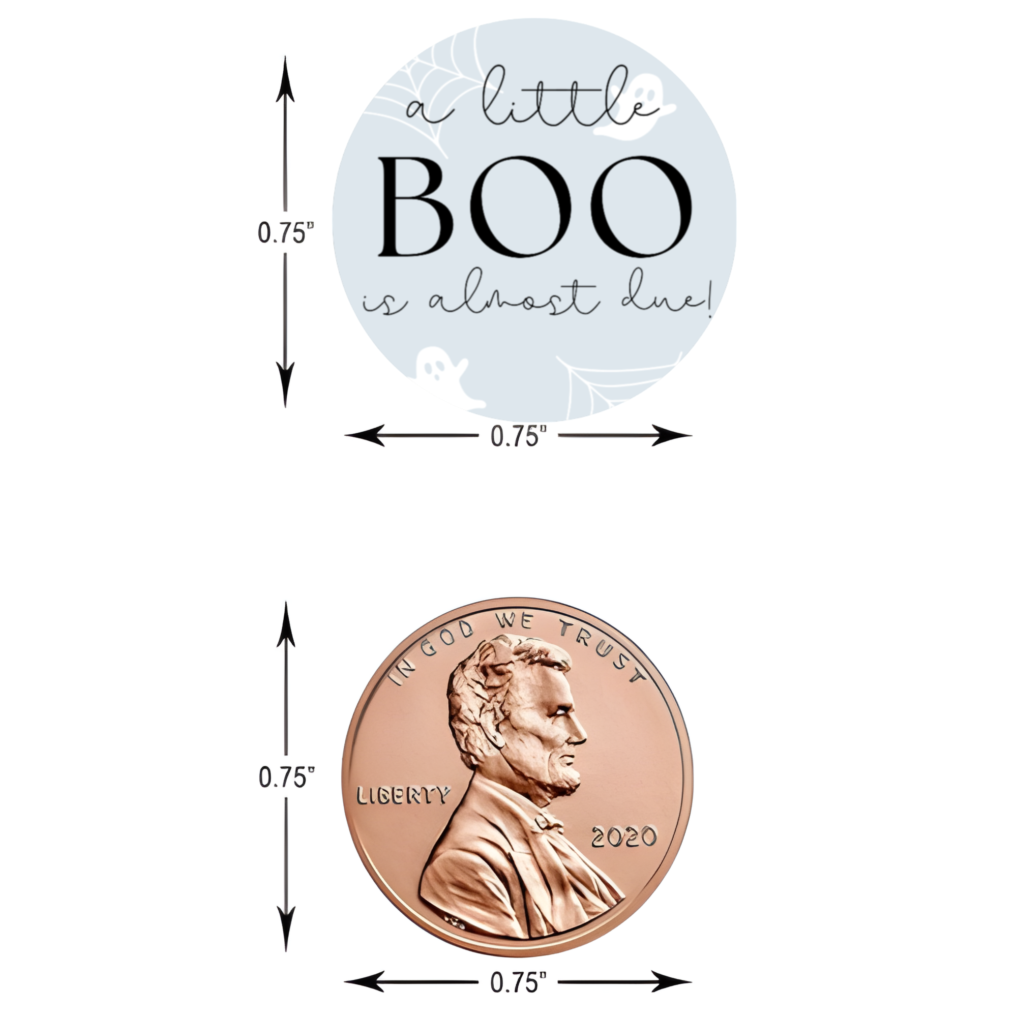 A Little Boo Is Almost Due | Baby Shower Mini Kiss Candy Labels | Halloween Candy Stickers | Ghost Baby Theme | Set of 100