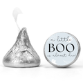 A Little Boo Is Almost Due | Baby Shower Mini Kiss Candy Labels | Halloween Candy Stickers | Ghost Baby Theme | Set of 100
