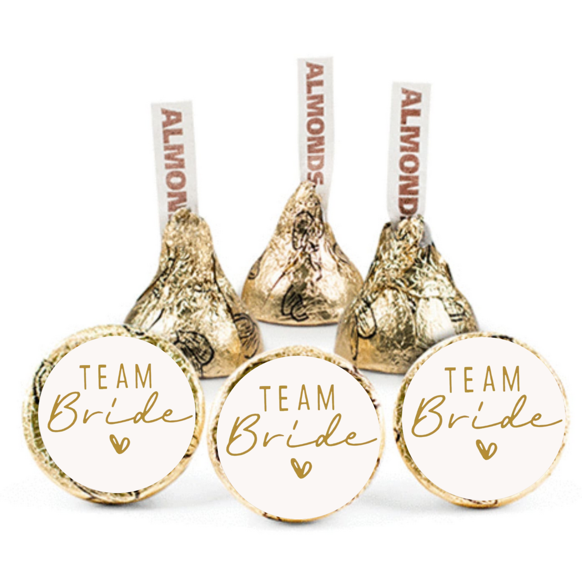 Team Bride Kiss Candy Stickers | Bridal Shower Party favors | 100 count|  Glossy| Elegant Wedding Favors