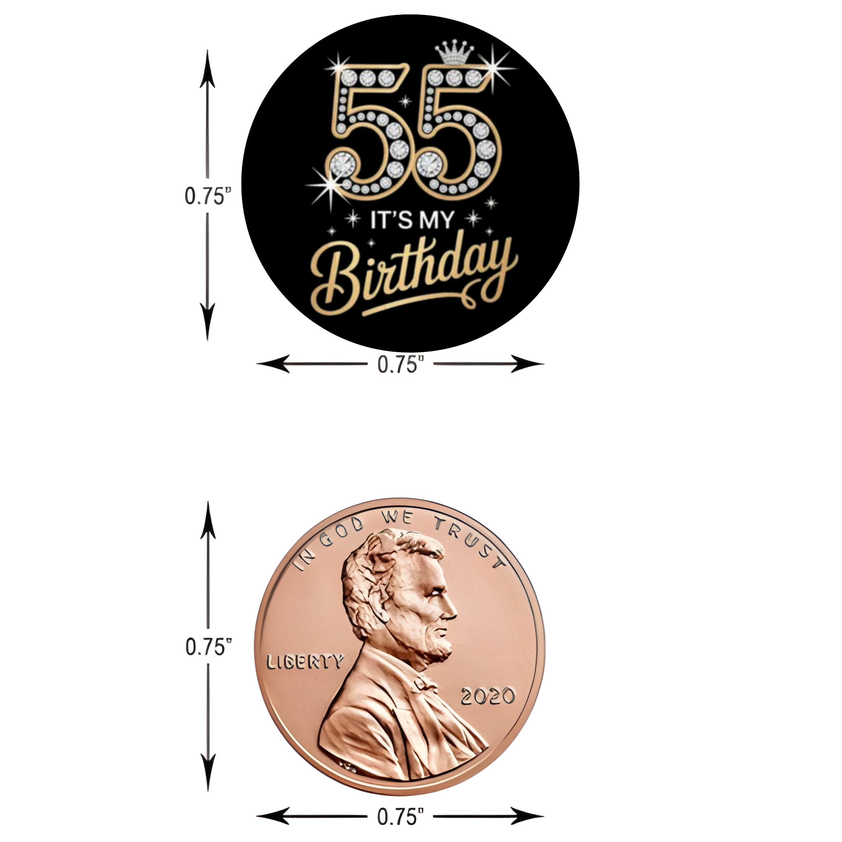 55th Birthday Party | Mini Kiss Labels | Chocolate Candy Stickers | Its My Birthday | Elegant Party Favors | Glossy