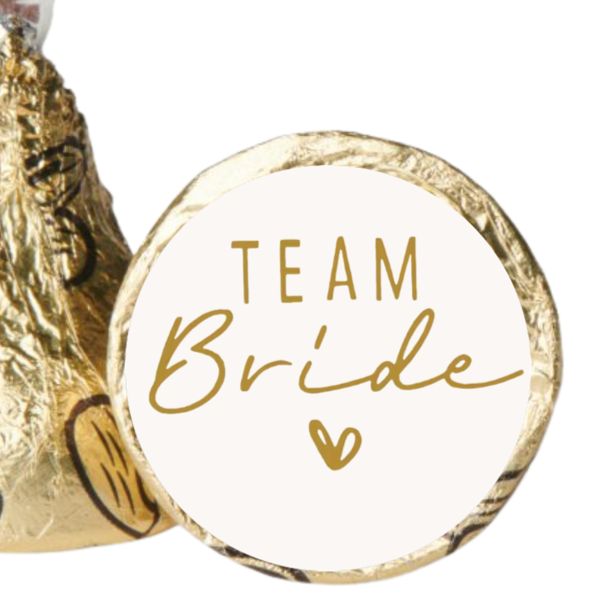 Team Bride Kiss Candy Stickers | Bridal Shower Party favors | 100 count|  Glossy| Elegant Wedding Favors