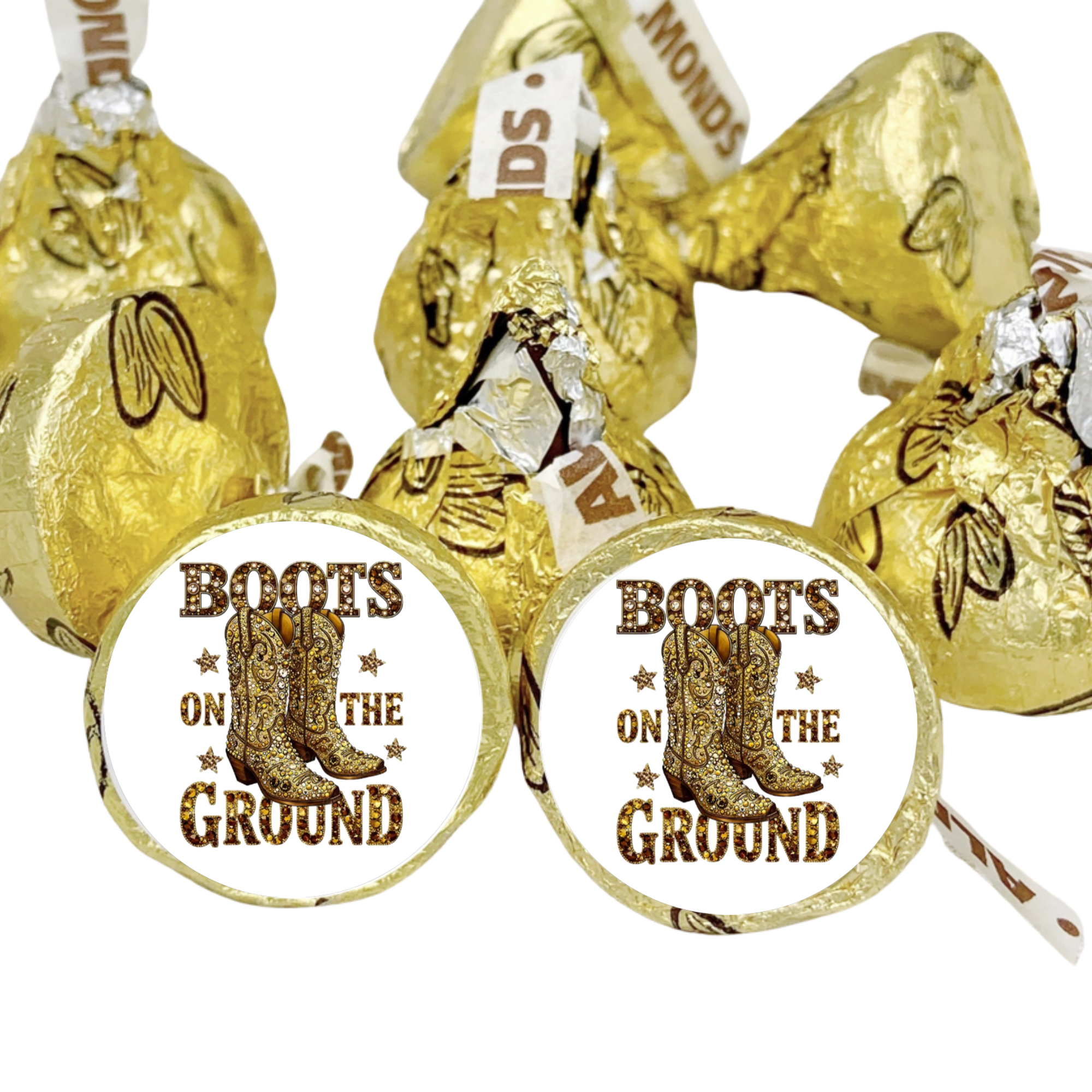 Boots On The Ground Candy Stickers | Glam Cowgirl Party Theme | Diamond Boot Western Style | Set Of 100 Glossy